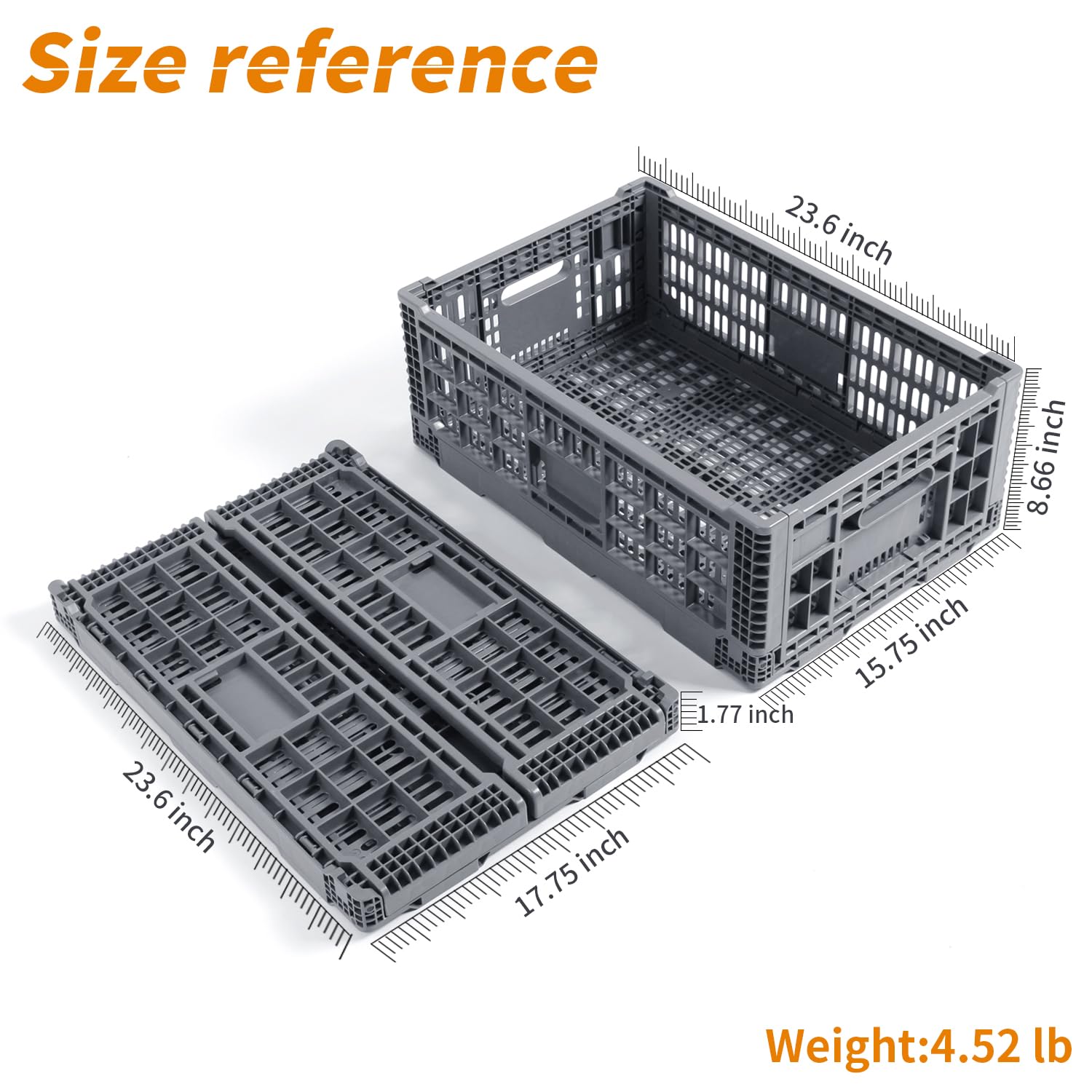 Amazon.com: Generic Collapsible Storage Crate, 52 Liter Heavy Duty