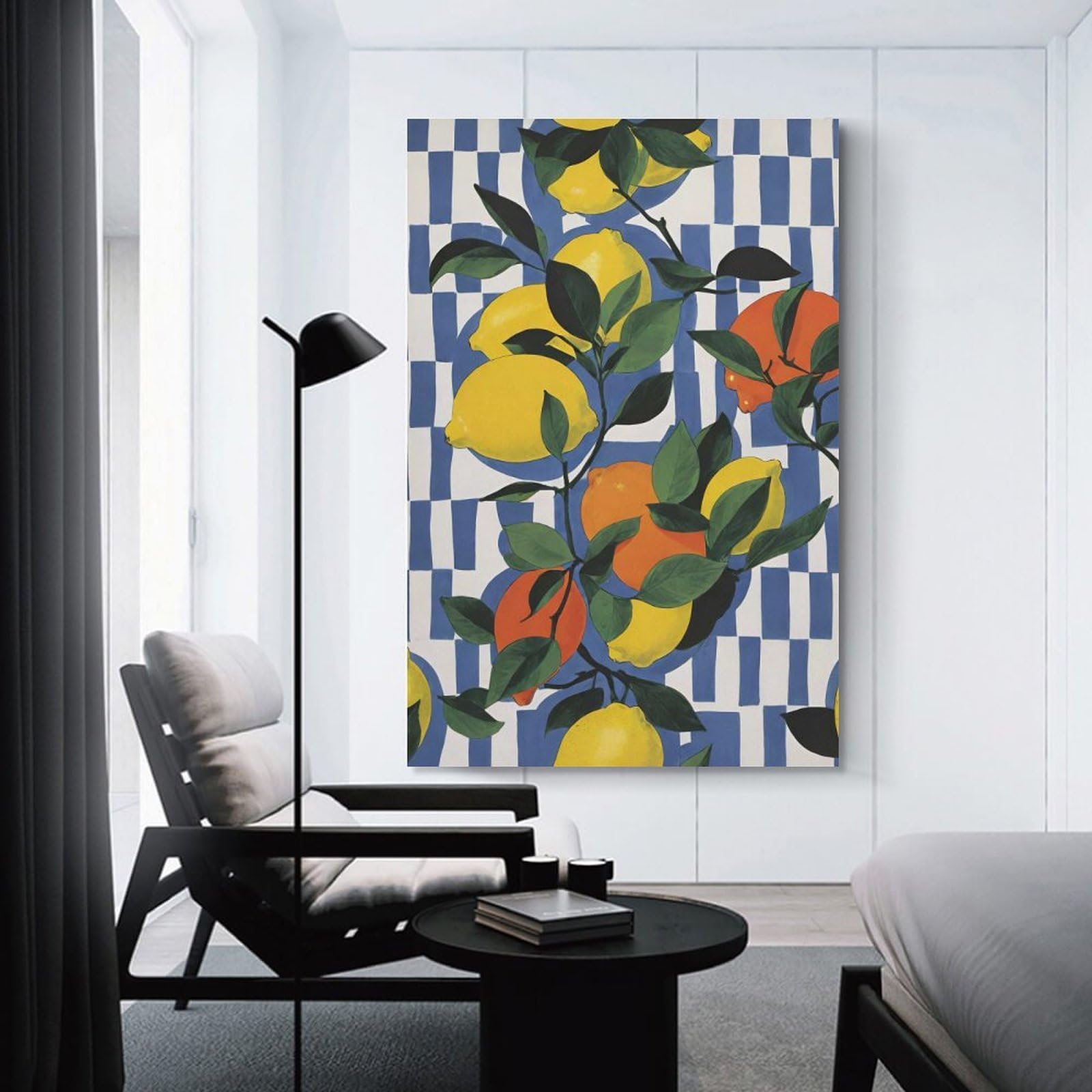 Junmoney Watercolor Italian Lemons Home Decor Wall Art, 24x36inch(60x90cm), for Apartment Walls, Studios Or Work Areas, Stylish Wall Art for Fresh Spaces