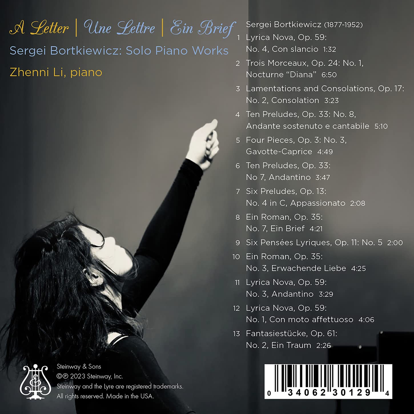 Image secondaire de Œuvres pour Piano Solo de Sergei Bortkiewicz interprétées par Zhenni Li-Cohen