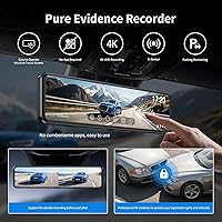 Vista 2 de JOMISE G814 11" 4K+2.5K Cámara de Espejo Retrovisor — Sin WiFi/Bluetooth, Cámara de Salpicadero Frontal y Trasera, Grabadora de Evidencia Pura