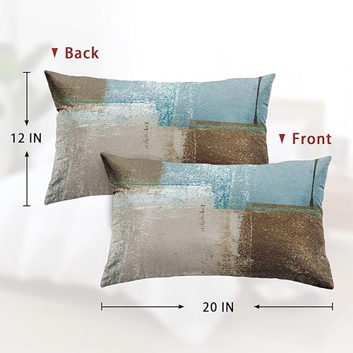 Vista 148 de Britimes Fundas de almohada modernas para decoración del hogar, 18 x 18 pulgadas, juego de 2 fundas de almohada decorativas, fundas de almohada Gris