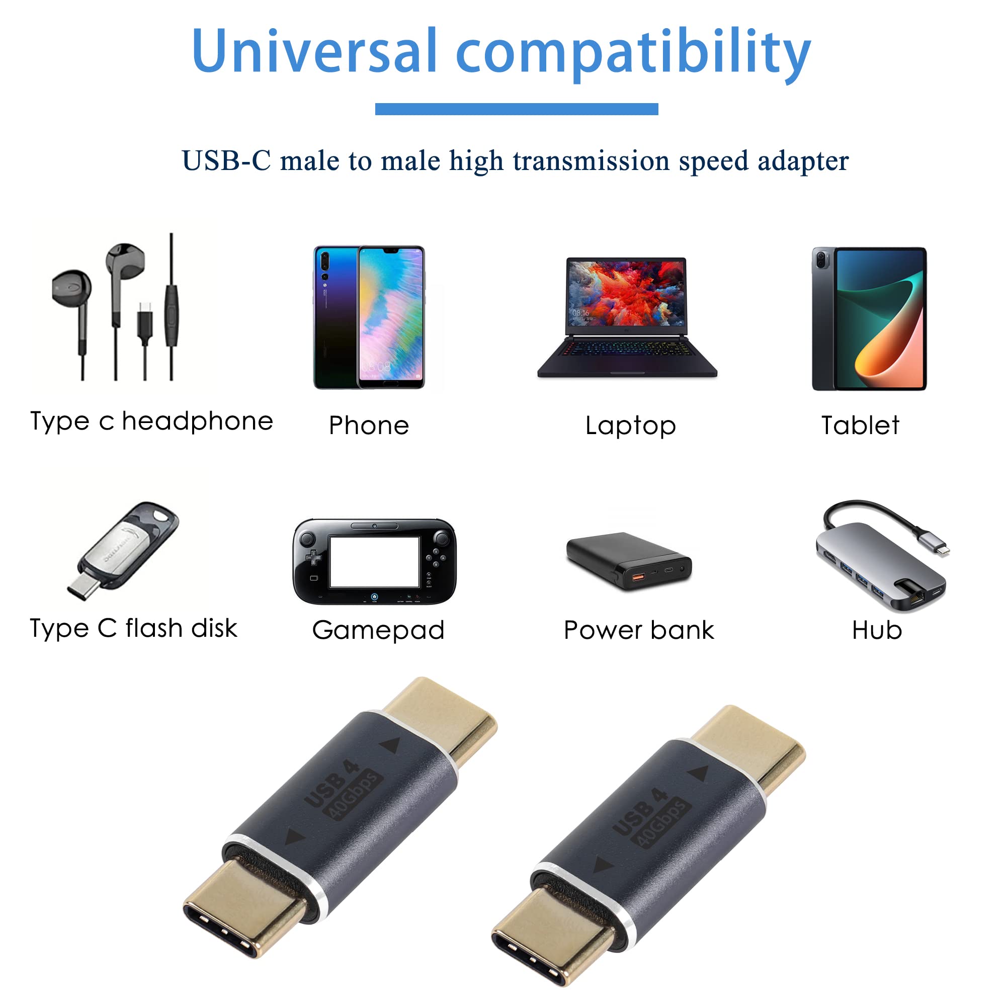 Adattatore USB C Femmina A Femmina 40Gbps - Supporta 8K@60Hz E Ricarica 100W, Compatibile Thunderbolt 3/4 - Foto 10