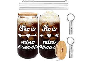 She Is Mine Glass Coffee Mugs with Keychain