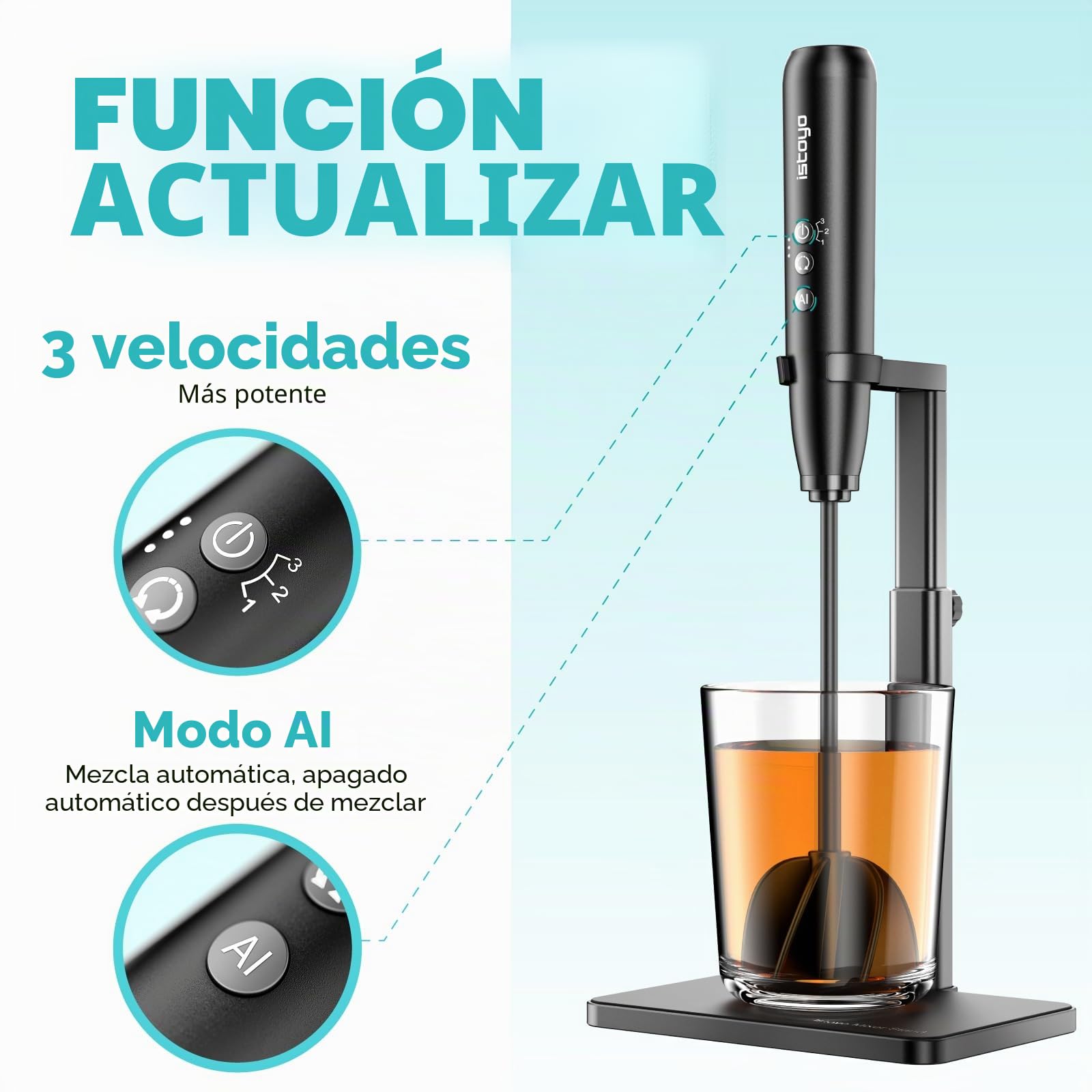 ISTOYO Mezclador de Resina Ultra Recargable de Control de 3 Velocidades Mejorado con Modo AI para Resina Epoxi y Moldes de Silicona