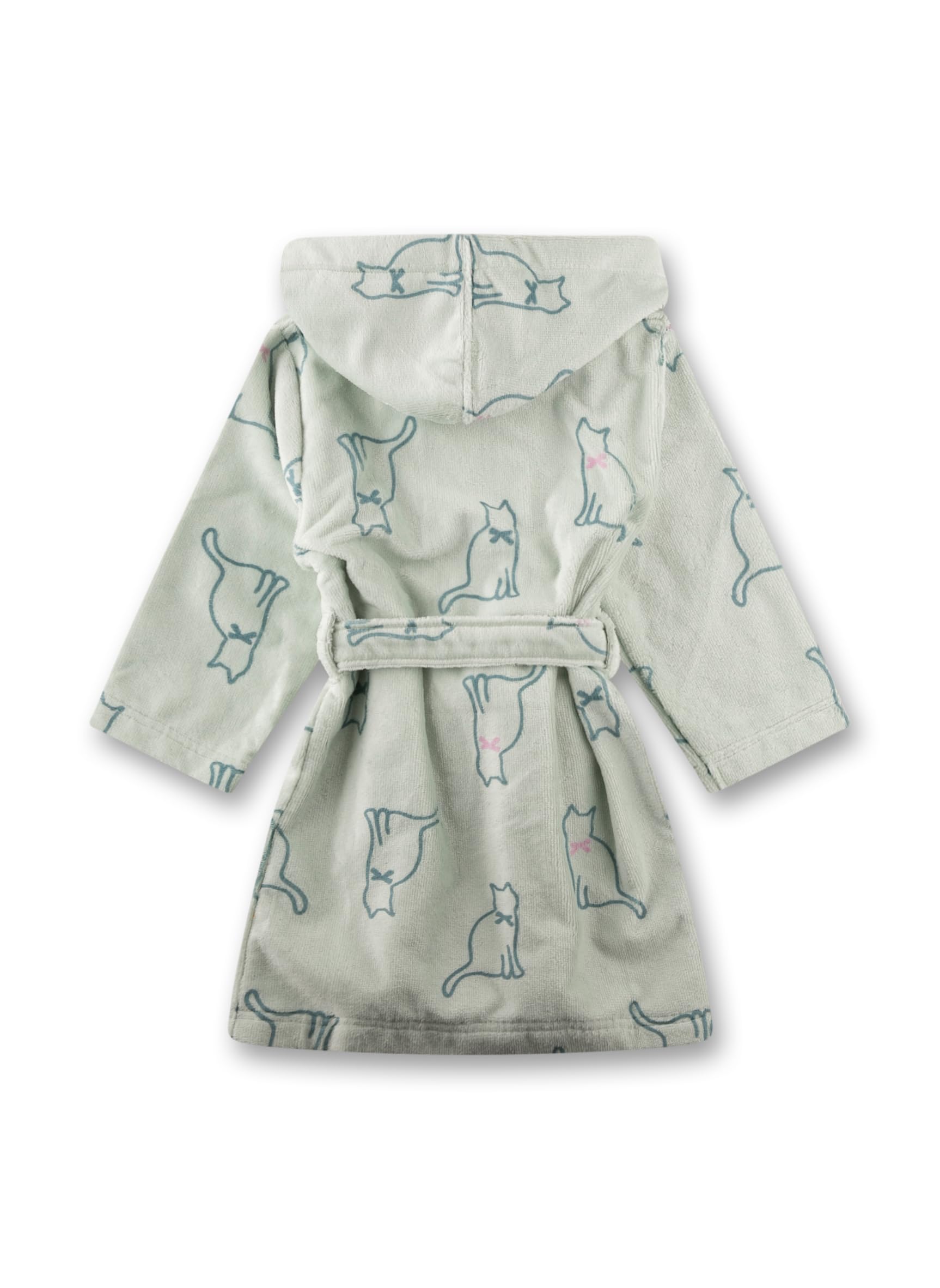Sanetta Mädchen-Bademantel blau Katze | Hochwertiger und kuscheliger Bademantel aus Baumwolle.