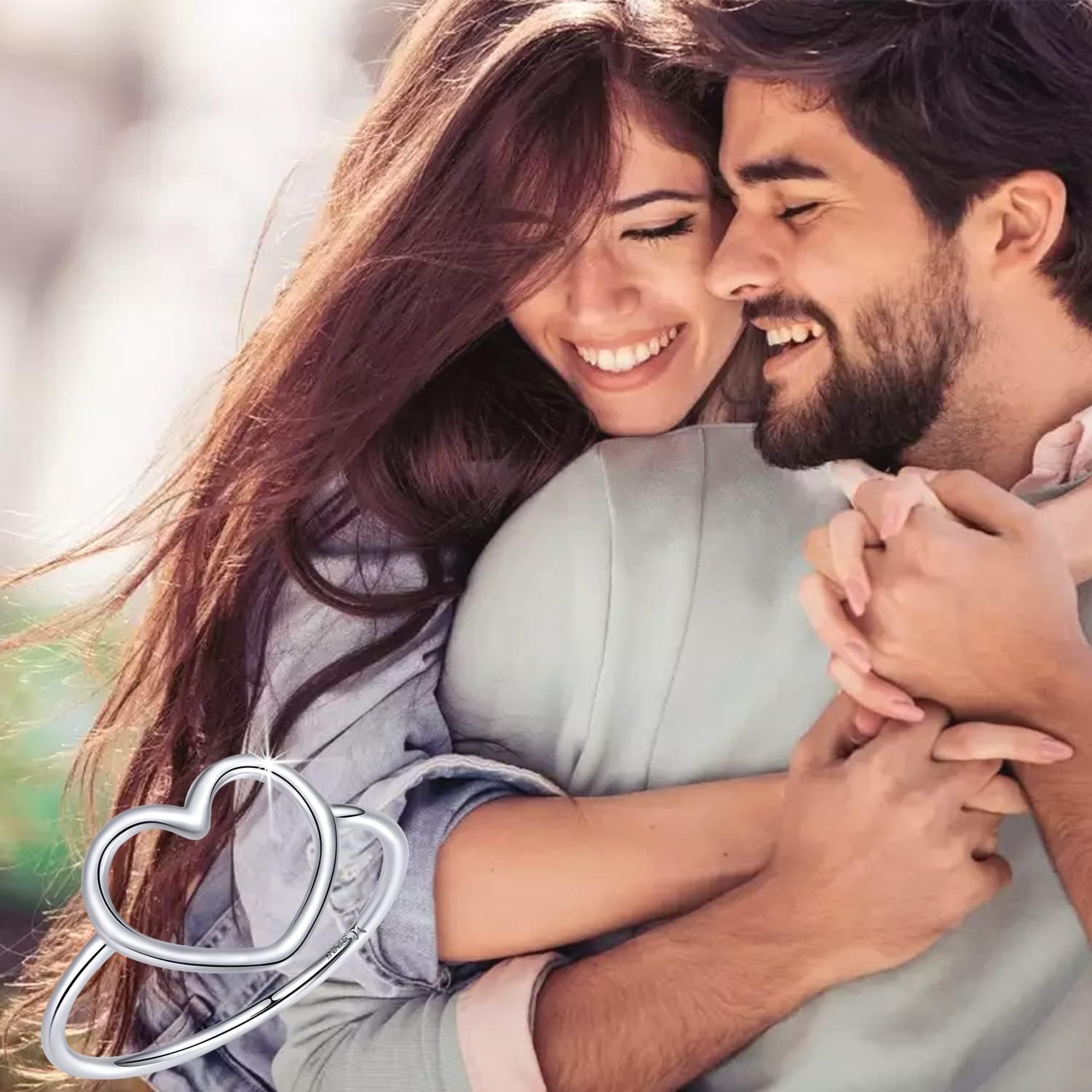 MUNDELL Sterling Silver 925 Simple Minimalist Heart Finger Rings for Women Wedding Engagement Statement Jewelry - Image 3