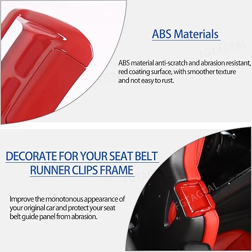 Miniatura 3 de Guía de repuesto para cinturón de seguridad compatible con Chevrolet Corvette C8 Stingray 2020-2023, clips de corredor de cinturón de seguridad ABS