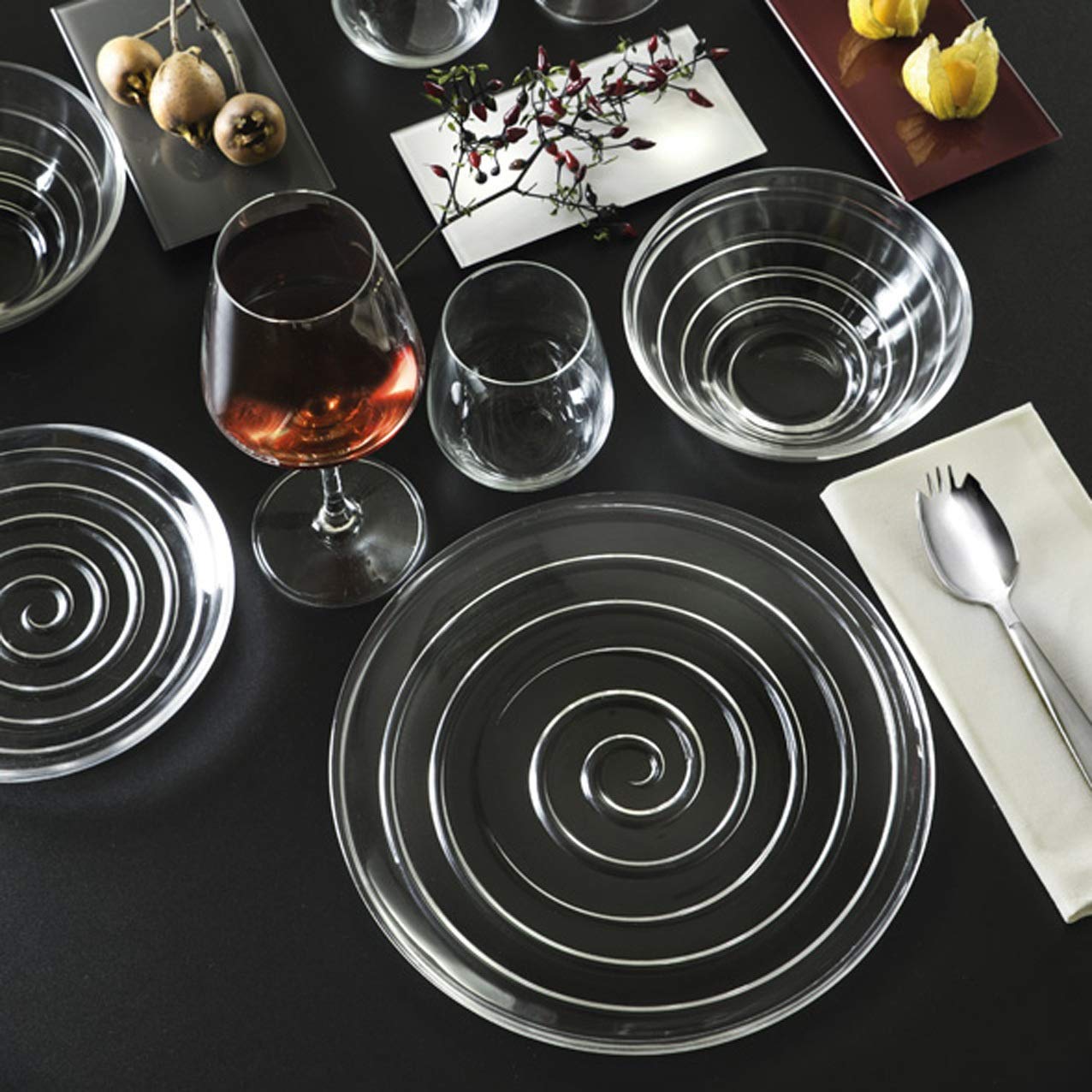 Barski Glas – Schüssel – für Suppe – Dessert – Pasta – Suppenteller – Design-Set von 4 – 20,8 cm Durchmesser – hergestellt in Europa