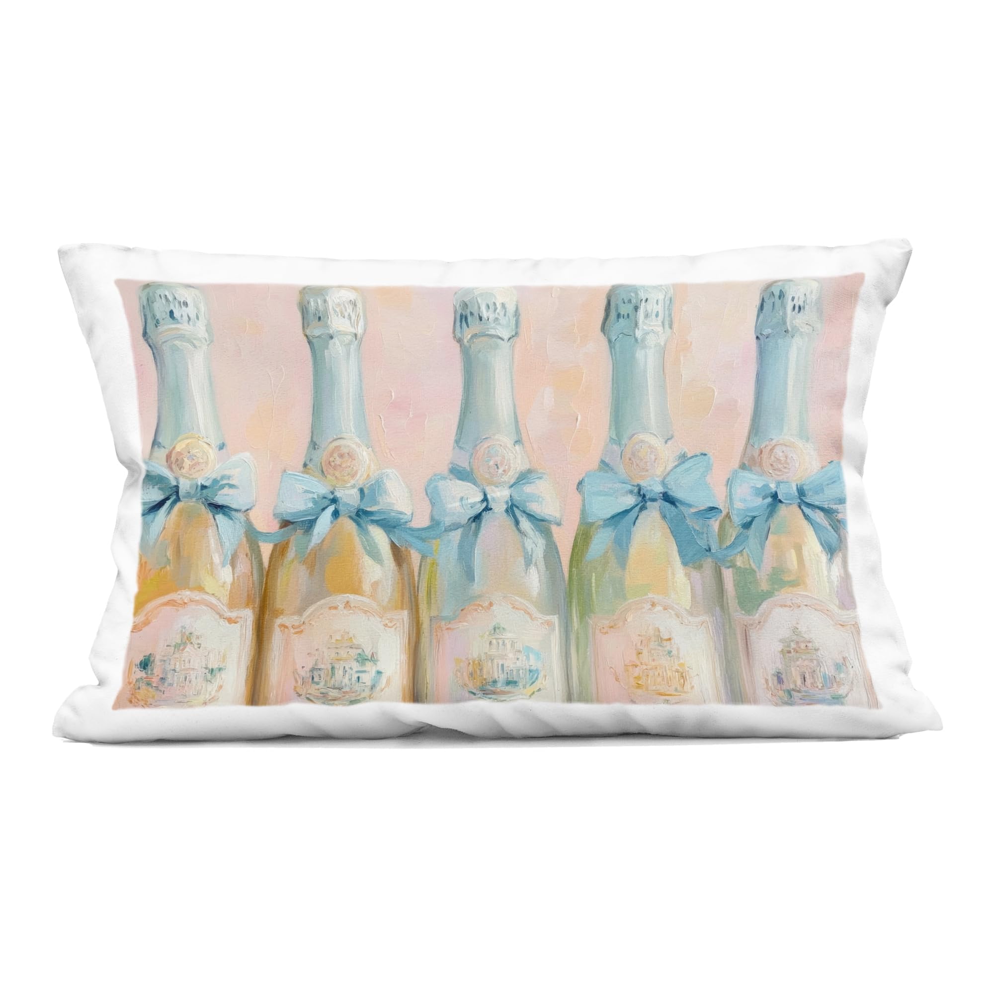 Stupell Industries Pastel Blue Champagne Bottles Decorative Printed Throw Pillow, Design by Petal Prints Design-image-16