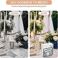 Vista 3 de Servilletero para mesa, moderno soporte de servilletas de metal negro para mesas de comedor y encimeras, dispensador de servilletas de cóctel