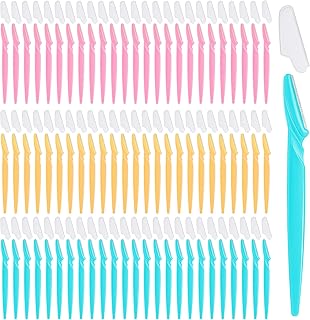 300 Pcs Eyebrow Razor Bulk Multipurpose Exfoliating Dermaplaning Tool Face Shavers for Women Trimmer Shaving Eyebrow Shaper Facial Razors with Precision Cover for Men, 3 Colors