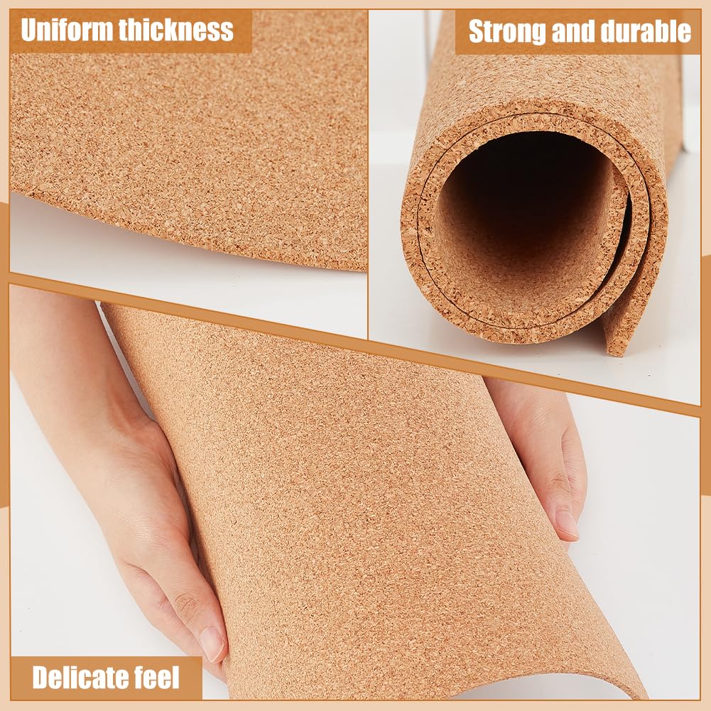 BENECREAT 8 Confezione Da 30x30 cm Lavagna In Sughero Spessore 3 mm Piastrelle Quadrate In Sughero Sottobicchiere In Fogli di Sughero Piastrelle per Bacheche, Decorazione Murale, Diy Artigianato