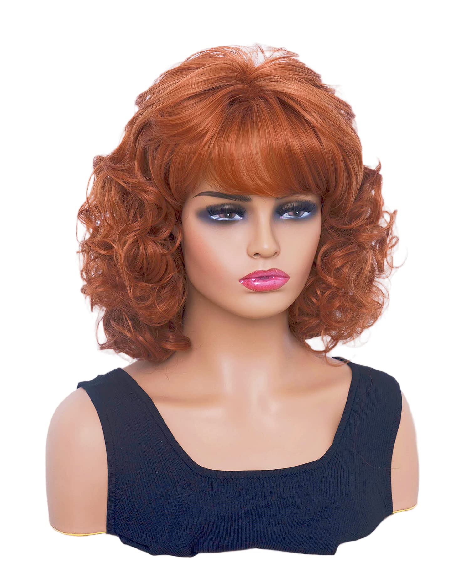 Beautiful Auburn copper Red Beauty Wig 22-26 inche Copper Red Wig Natural Wavy Lace Synthetic Hair Lace Front  main image 3
