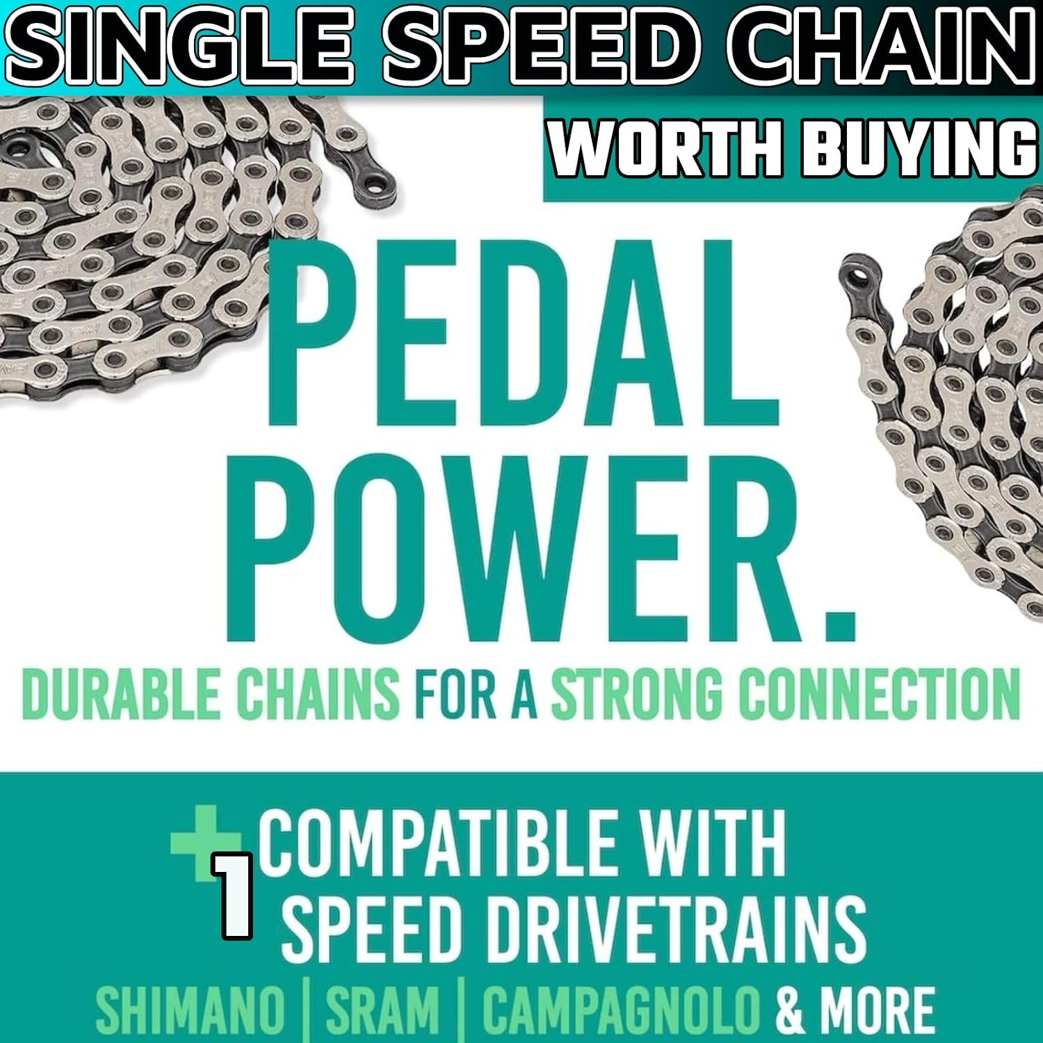 Single Speed Bike Chain，Bicycle Chain 1/2" x1/8" 114 Links,BMX Chain BMX Bike Chain Lowrider Bike Parts Chain Replacement for Road Mountain Bike/BMX/MTB