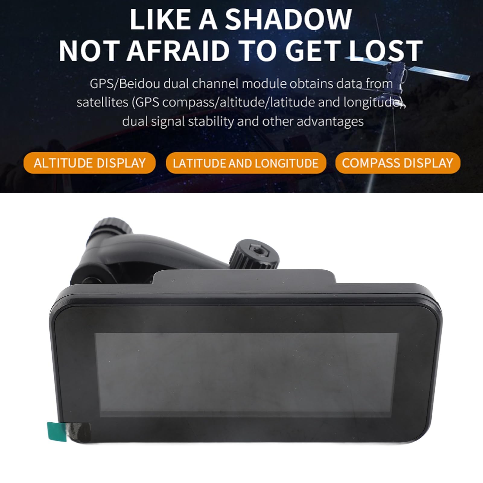 Drfeify Smart HUD Display ABS PC HUD Universale da 10 V a 30 V GPS Beidou LCD Inclinometro con Rotazione Libera Allarme Pendenza Resistente Al Calore da 40 a 176 ° F per Auto Fuoristrada Moto