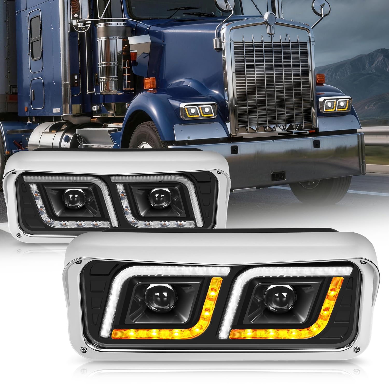 Amazon.com: Auto Dynasty LED DRL Turn Signal Dual Projector