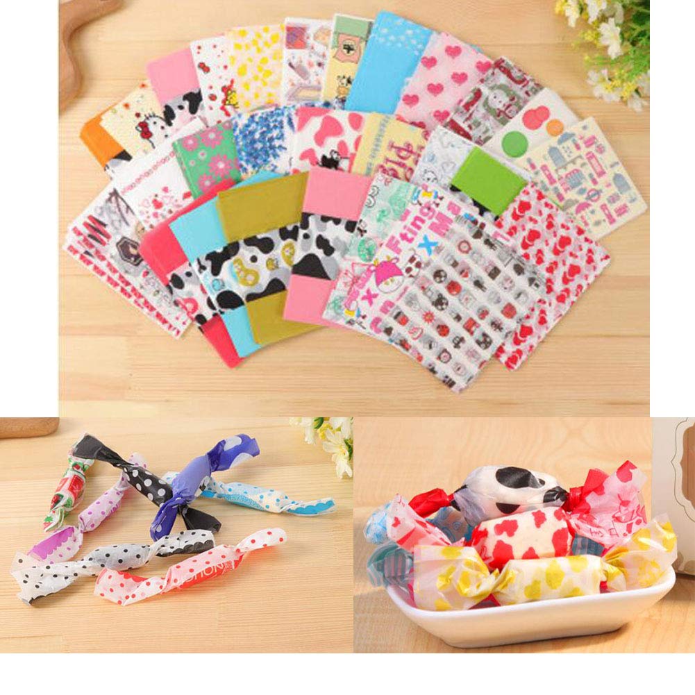 100 Sheets Christmas Nougat Making Supplies Candy Wrappers Candy Twisting Wax Paper Candy Wrapping Paper(Love)