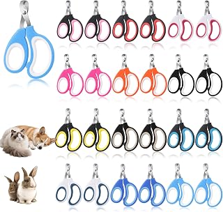 HOFURME 24-Pack Cat Nail Clippers Bulk Set - Sharp Stainless Steel Trimmers for Cats, Dogs, Kittens, Rabbits, Pet Grooming Essentials (12 Colors)