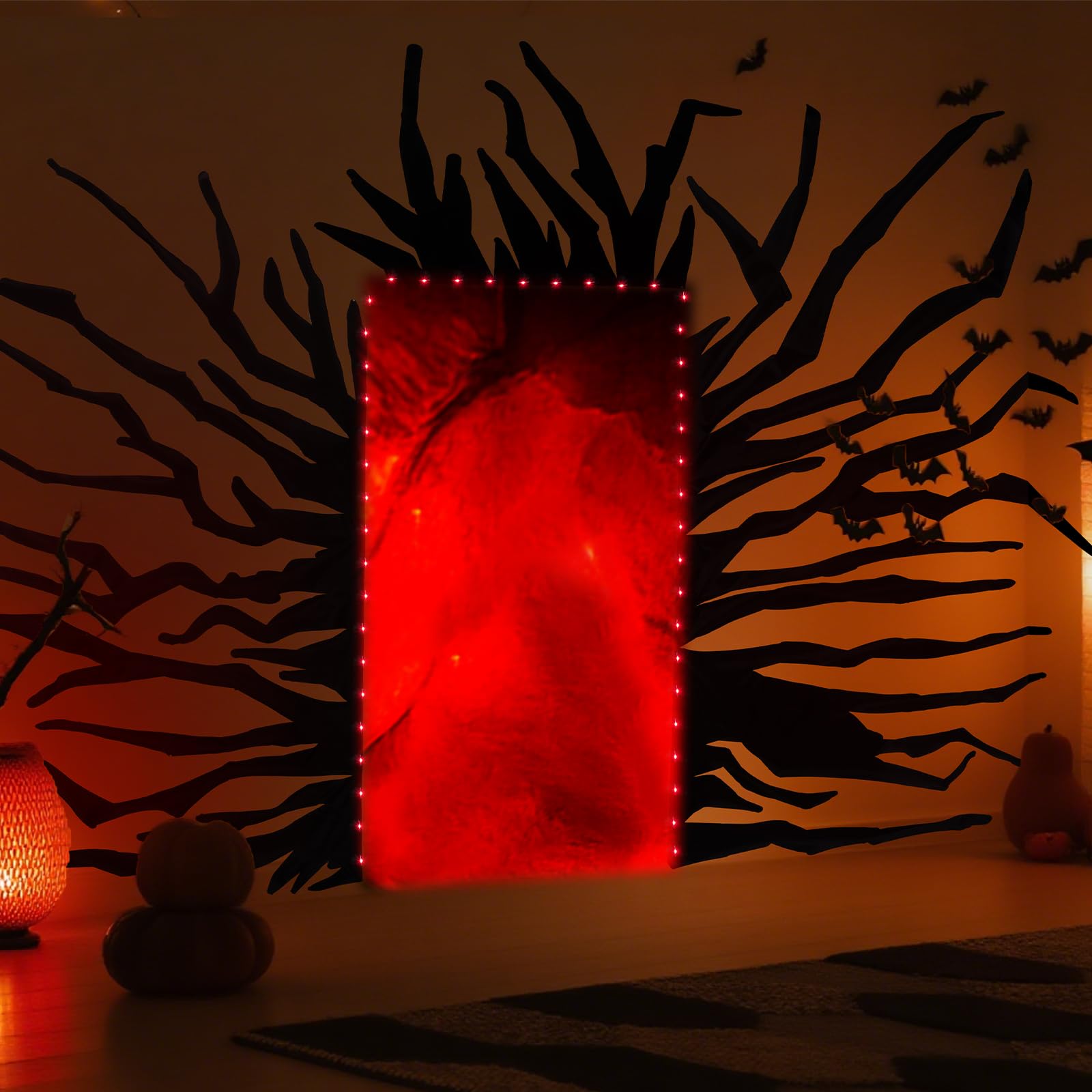 Gemscream 3 Pcs Halloween Scary Door Cover Gate Decoration Scary Spooky Halloween Background Cloths Banner Decor for Wall Window Classroom Office Home Indoor Outdoor Party Supplies