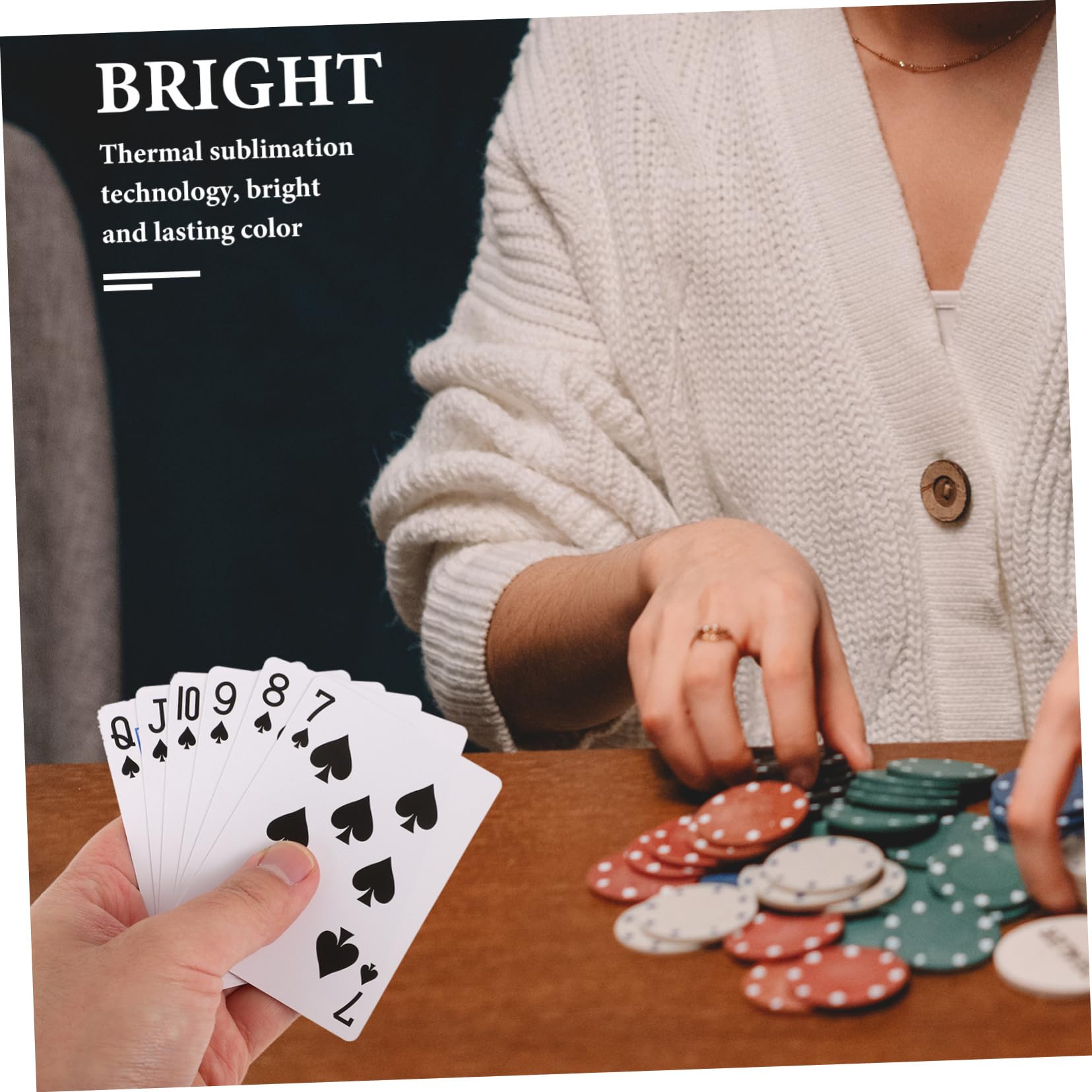 Abaodam 5ensembles Jeu De Cartes à Jouer Papier Thermique De Cartes Blanches Parfait pour Divertissement Familial Et Soirées Entre