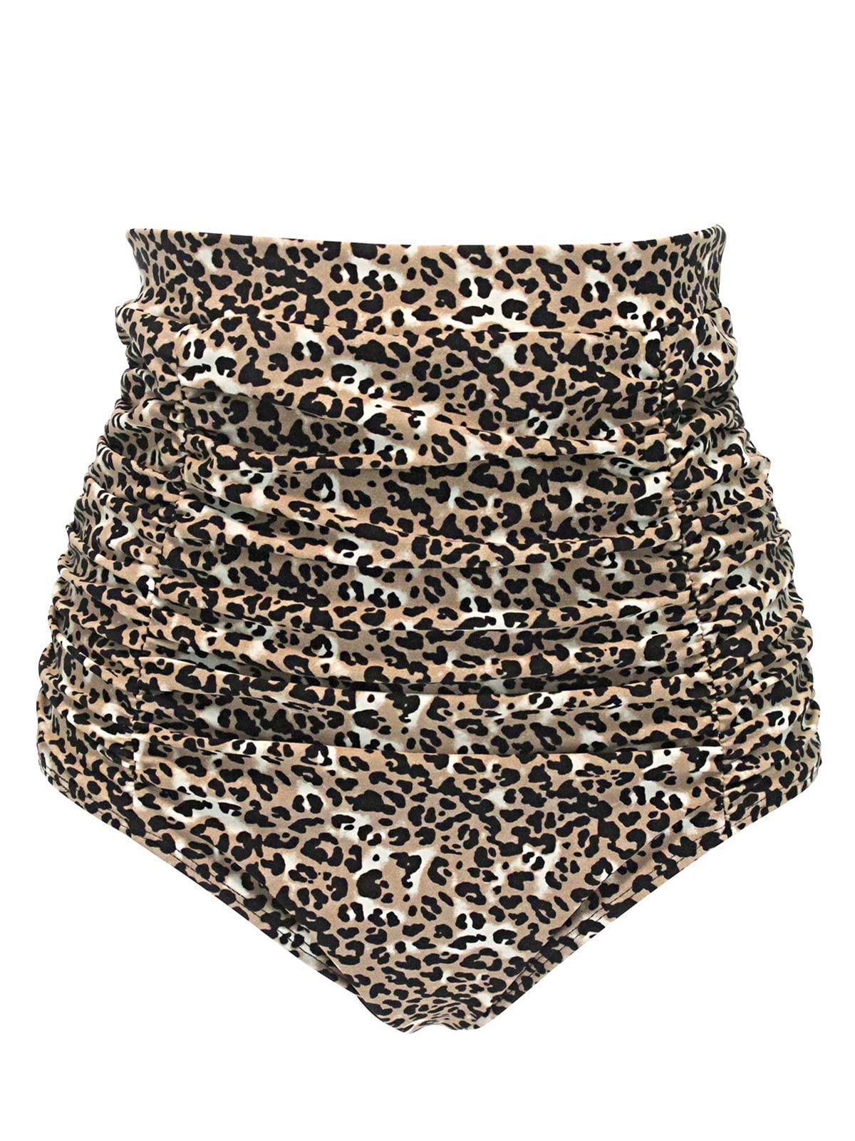RELLECIGA Women's High Waisted Hipster Bikini Swimsuit Bottom Ruched Swim Bottom
