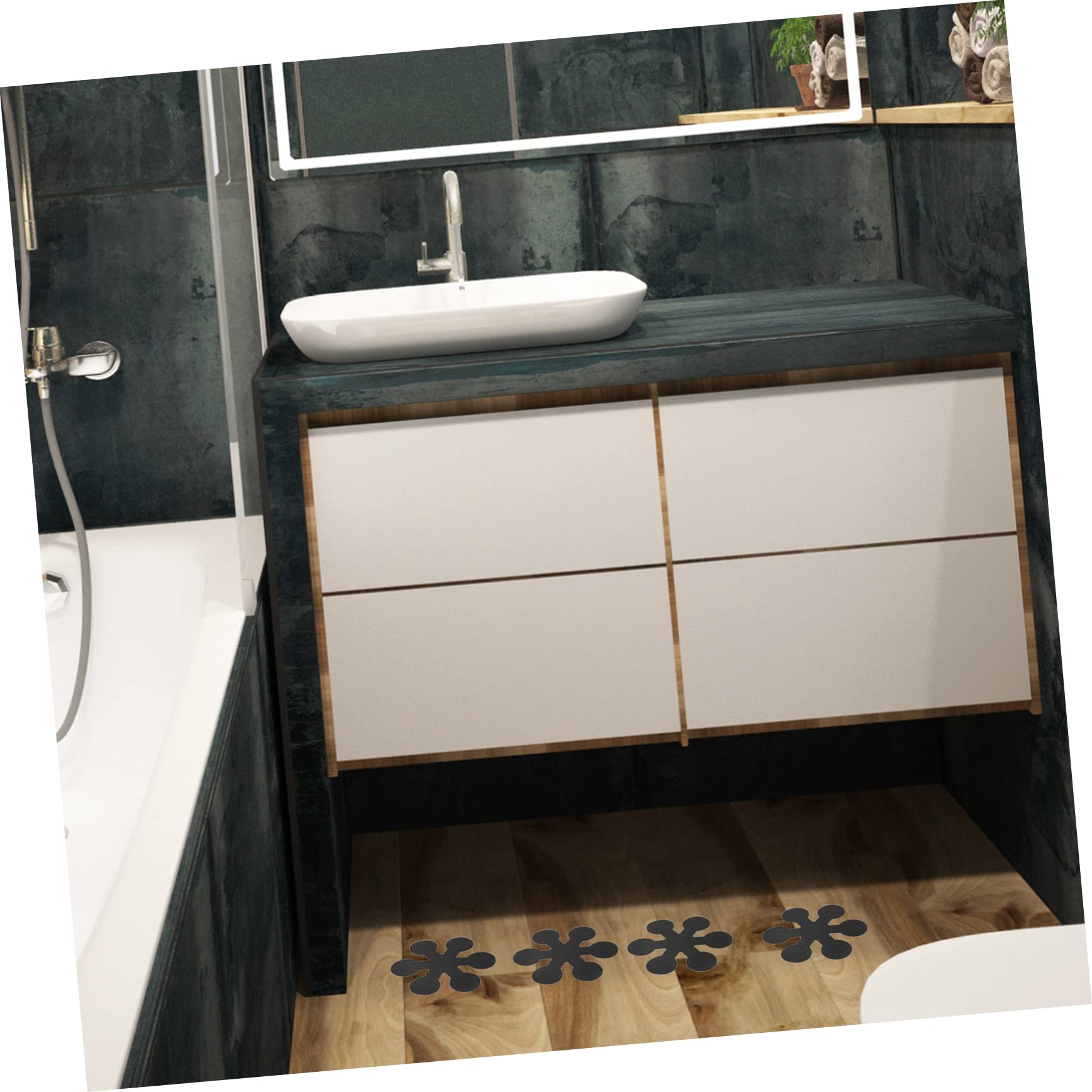 80piezas Pegatinas Antideslizantes para Baño Tiras Autoadhesivas De Peva Decorativas y Resistentes para Bañeras y Suelos Uso Escaleras y Superficies Diversas