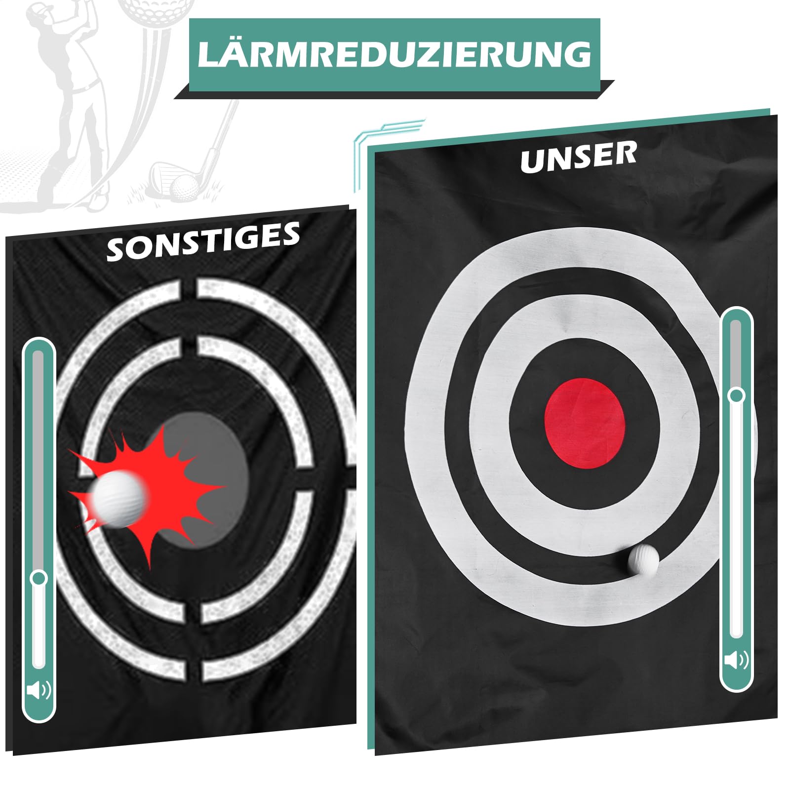 TUKAILAi 10x7ft Golf-Schlagnetz, Faltbares Golf Portable Golfnetz for Garten Indoor Outdoor, Golf-Übungs-Schlagnetze für Hinterhof für drinnen/draußen/Hinterhof, All-in-1 Golf Übungsnetz