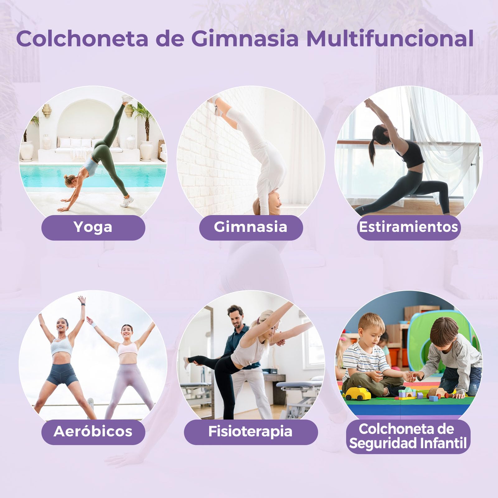 GOPLUS Colchoneta de Gimnasia Plegable 180x120x4 cm, Estera Gruesa Tres Pliegues con Cierres de Gancho