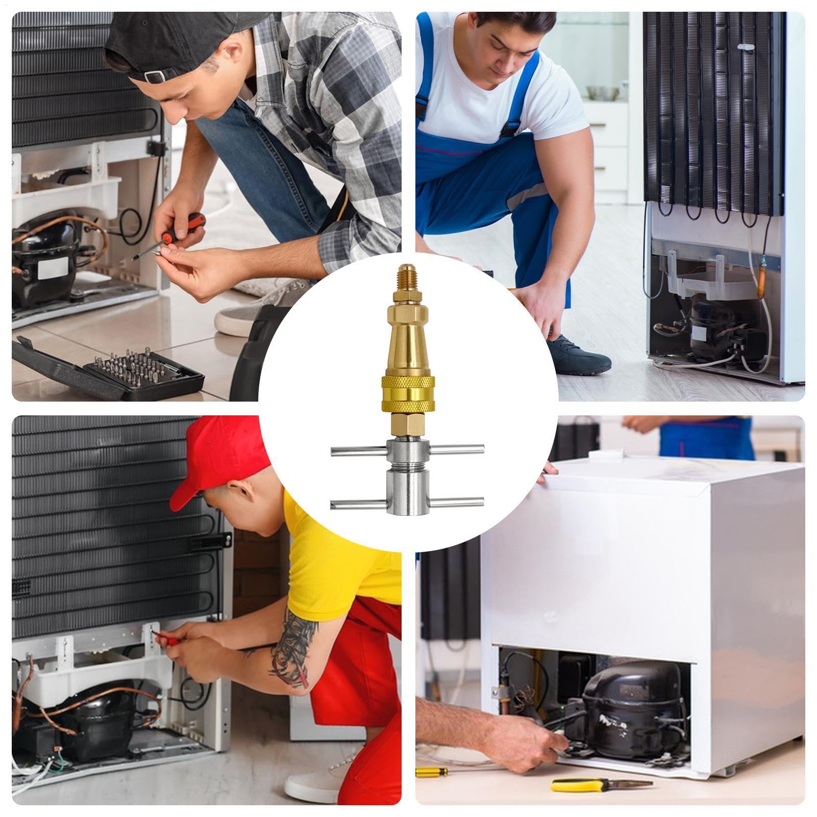 Frigorífico para frigorífico, arandela de presión de refrigerador rápido - Tapón de acoplamiento rápido Connect 1/4 pulgada para refrigerador - Herramientas de desbloqueo de piezas con alta