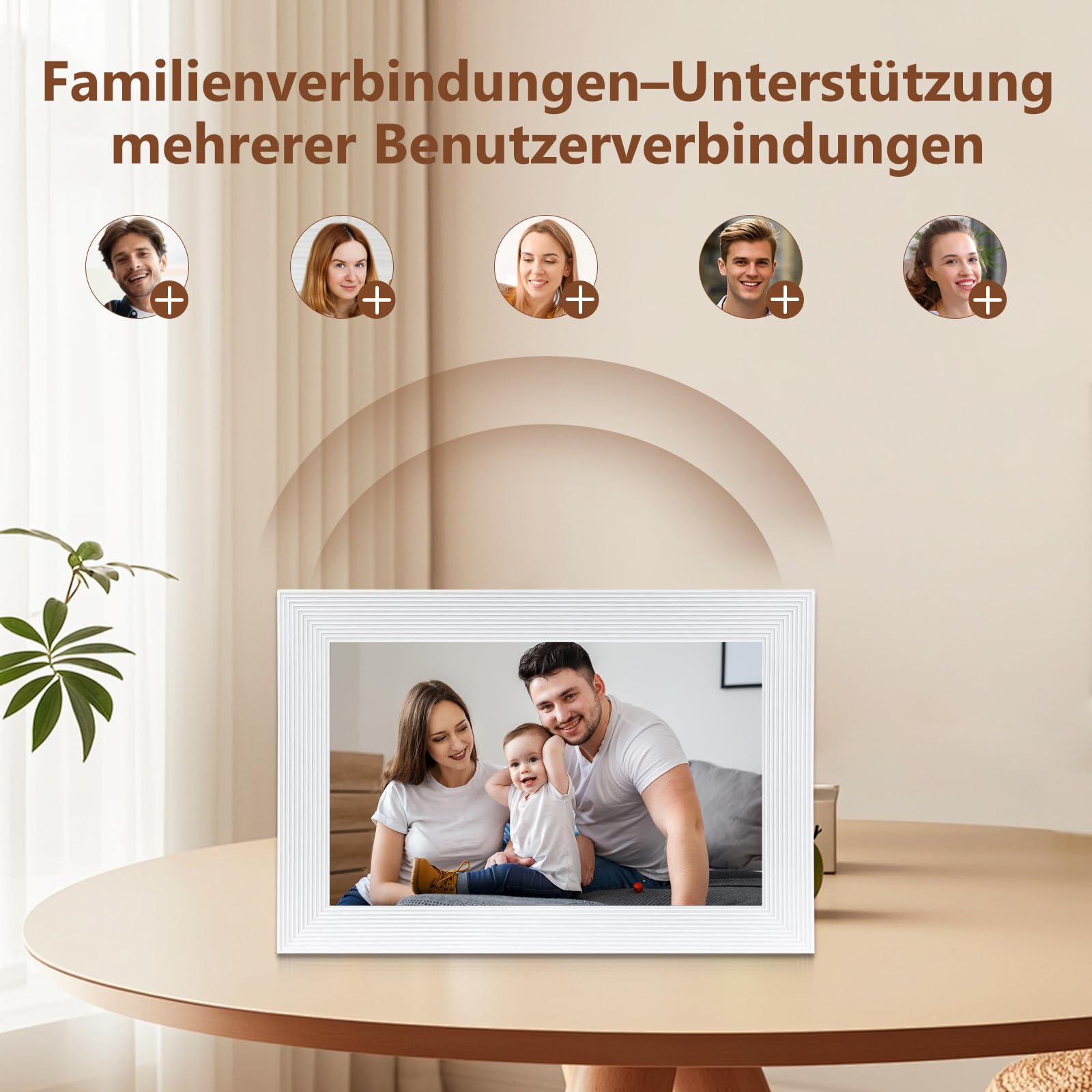 Digitaler Bilderrahmen WLAN Frameo.10,1 Zoll 1280×800 IPS-Touchscreen.16GB WiFi Digital Photo Frame.Fotos und Videos über die Frameo-App teilen.Weiß.