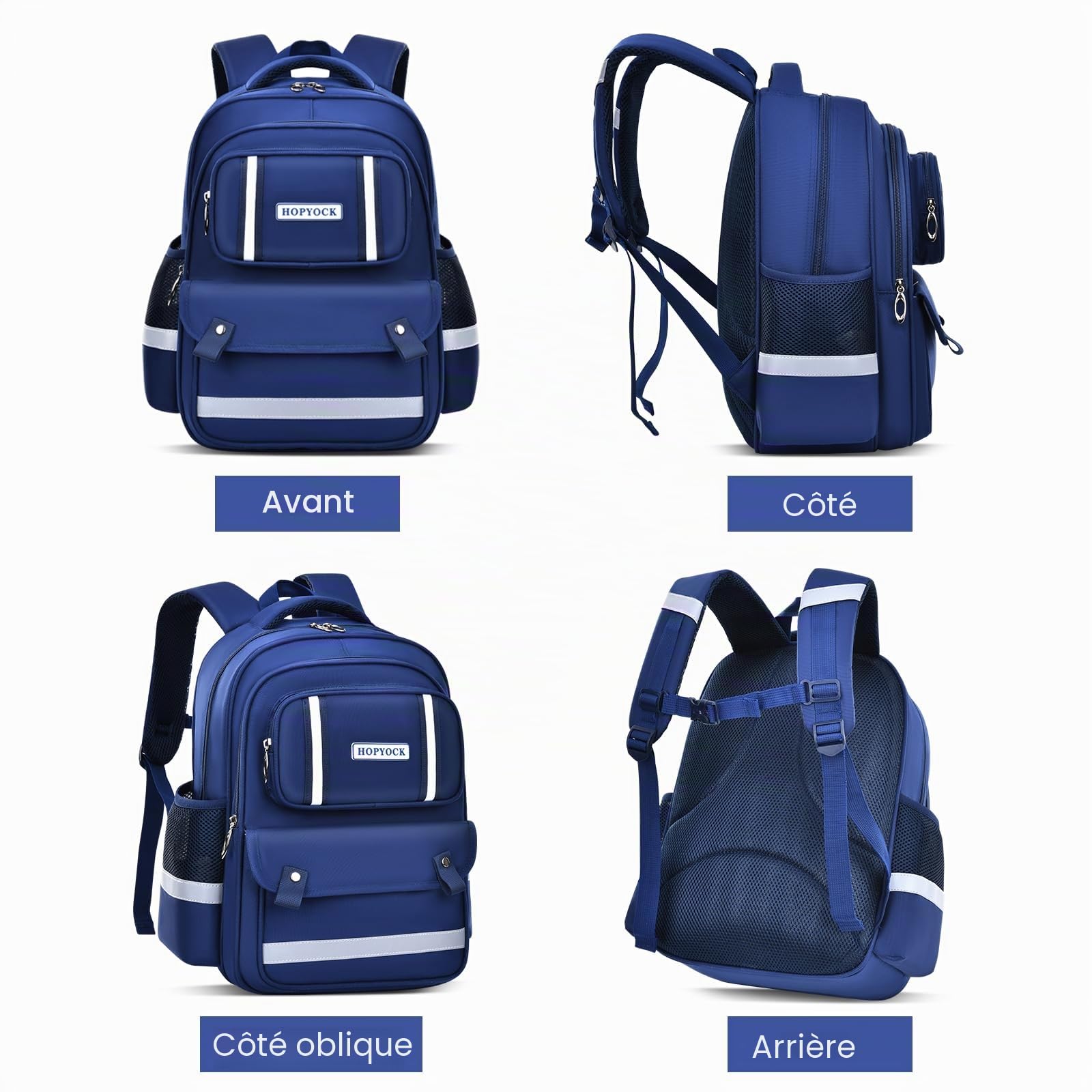 Cartable Scolaire Réfléchissant Sac à dos Garçon Fille 4-12 Ans