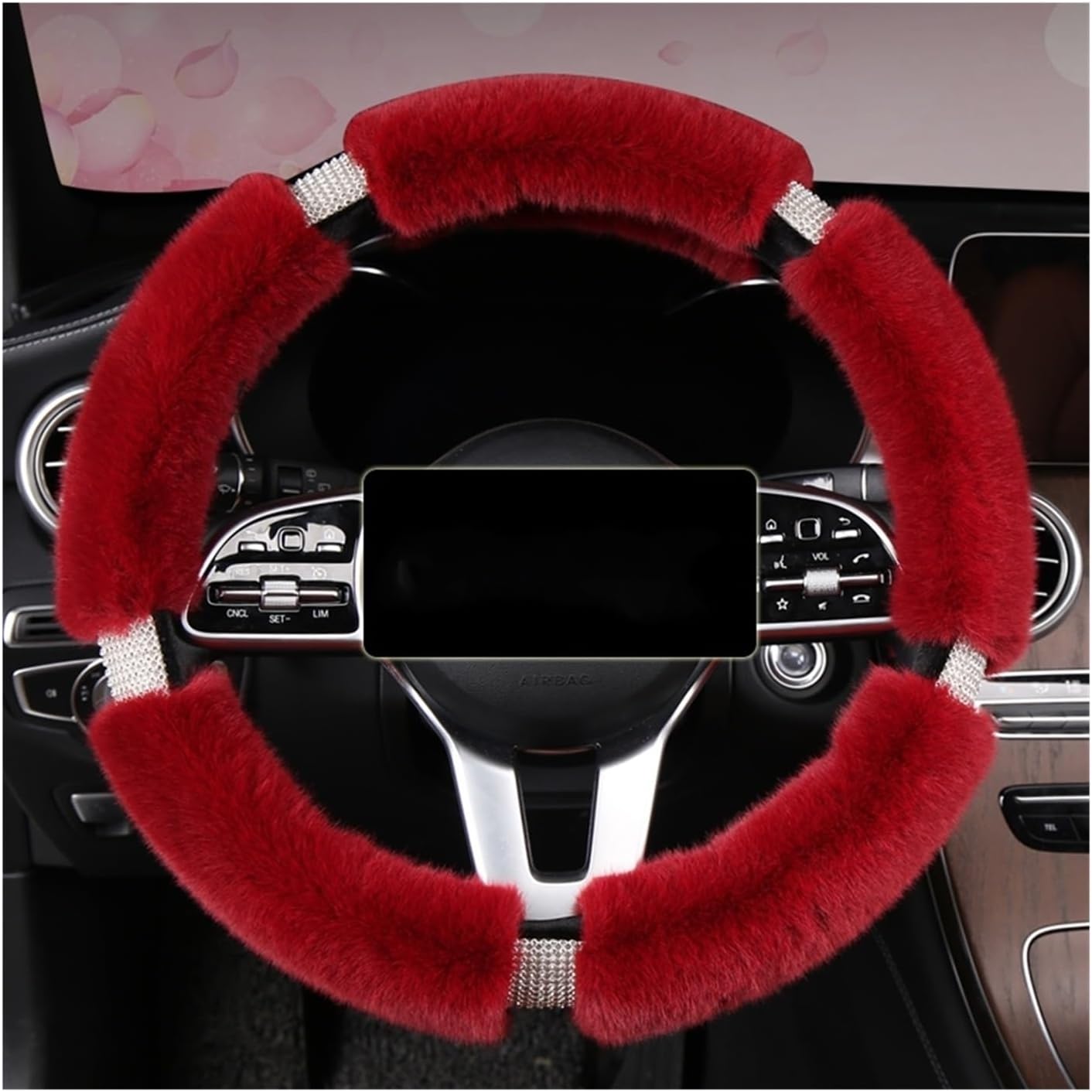 Car Steering Wheel Cover for Car Steering Wheel Cover Plush Automobile Accessories Fashionable and Generous Strong Grip (Color : 5#)
