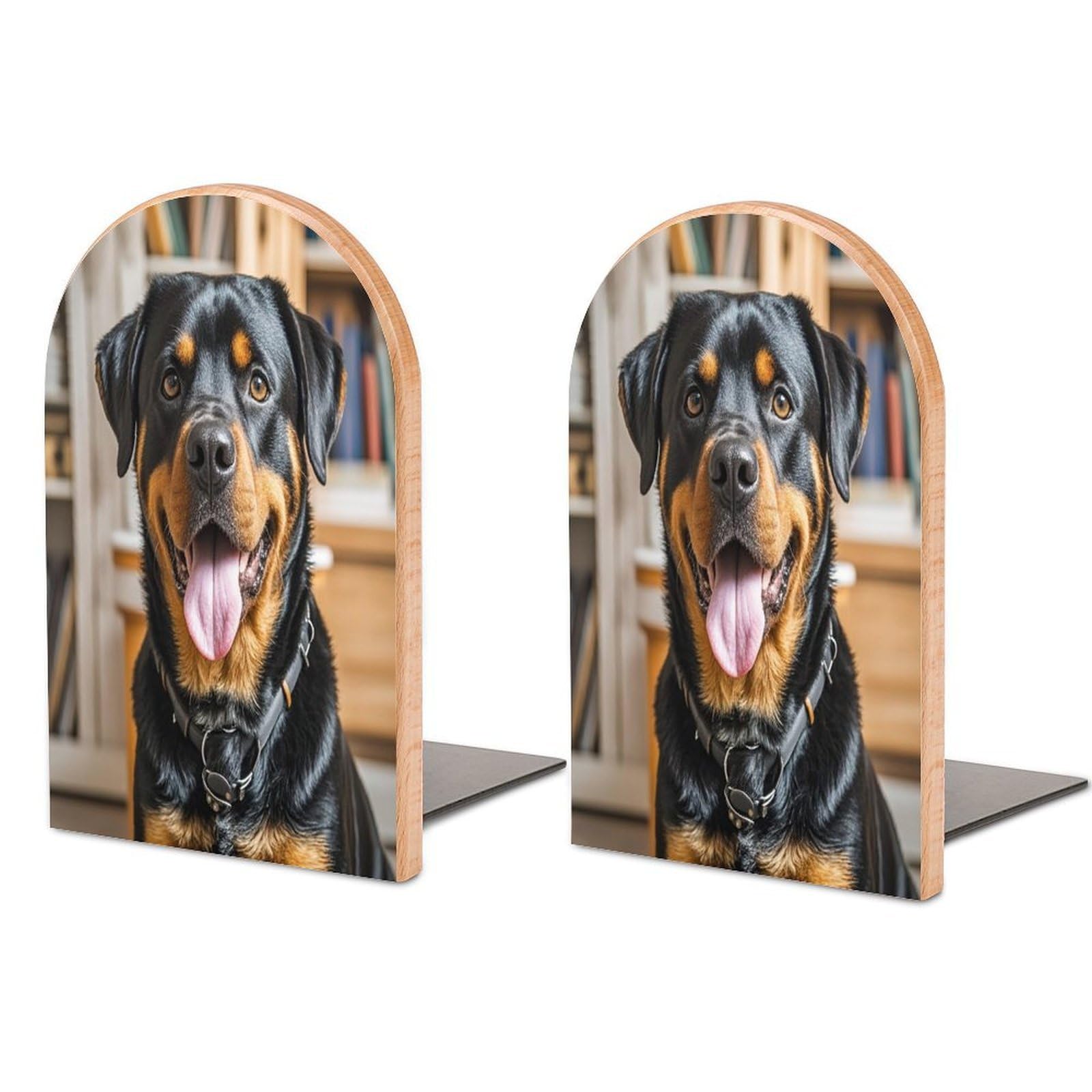 Sujetalibros de Rottweiler decorativo moderno para salones y despachos