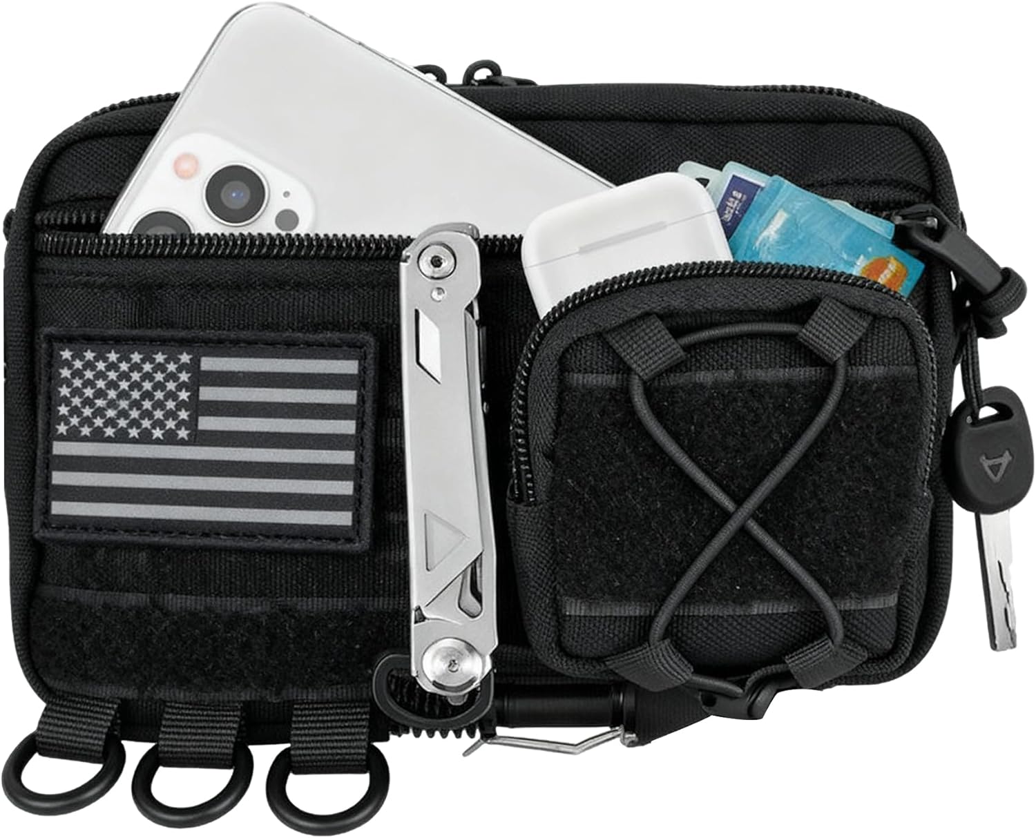 Tactical Molle Admin Pouch, Multi-Purpose EDC Tool Organizer Fits Tactical Rucksack Combat Vest - Image 4