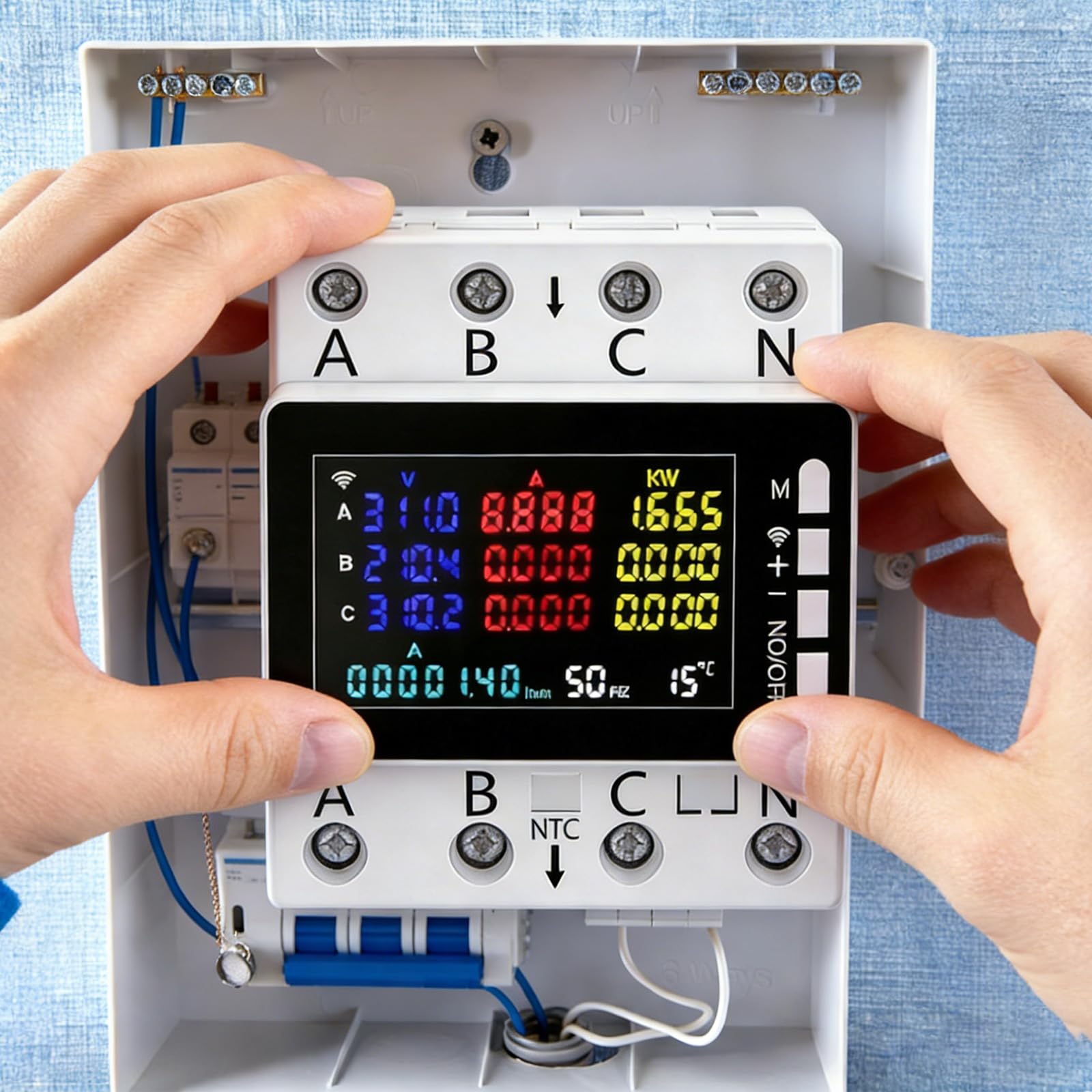 3-fazowy miernik prądu WLAN, licznik prądu, AC 85-290 V 0-80 A, inteligentny miernik z ochroną przed awarią zasilania/przepięciem/zbyt niskim napięciem/przetężeniem itp