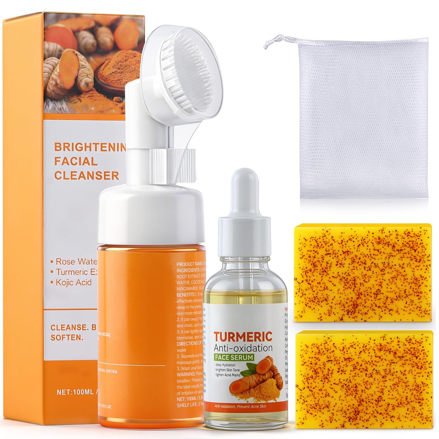 Turmeric Skin Care Set - Deep Cleansing for All Skin Types