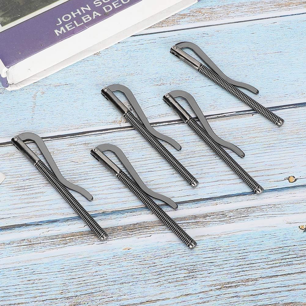 Yinhing 85mm Gold Electroplated Steel Clamp/Holder 5 Pack Spring Cash Clamp/Holder for Leather Wallets Stylish Wallet Accessories (Silver Black)