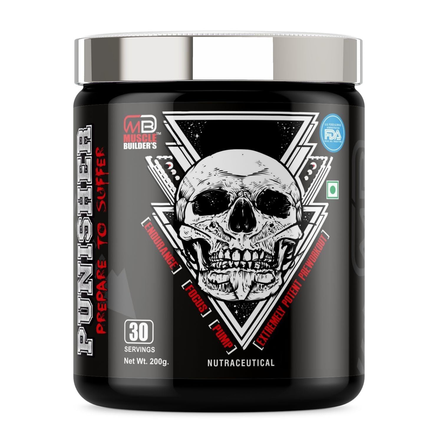 M B Muscle Builder's WILD BUCK NUTRACEUTICAL- BETA ALANINE, CREATINE, CAFFEINE POWDER, 255g