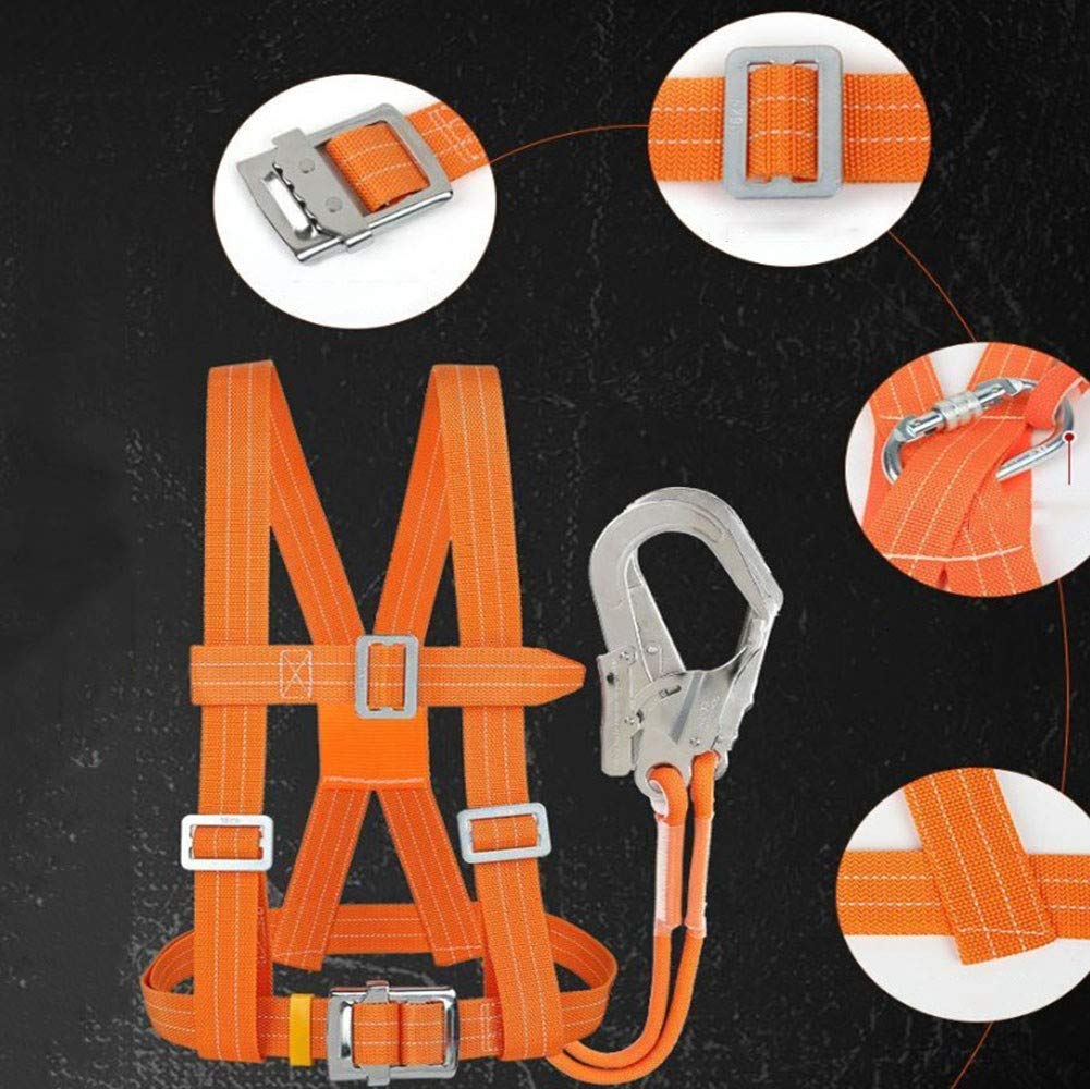 SwaYve Kit de Arnés de Detención de Caídas, Arnés de Escalada, Cinturón de Seguridad de Protección Contra Caídas, Cintura 50-120 cm para Trabajos Aéreos, Escalada, Rappel, Rescate, Espeleología/1.6M