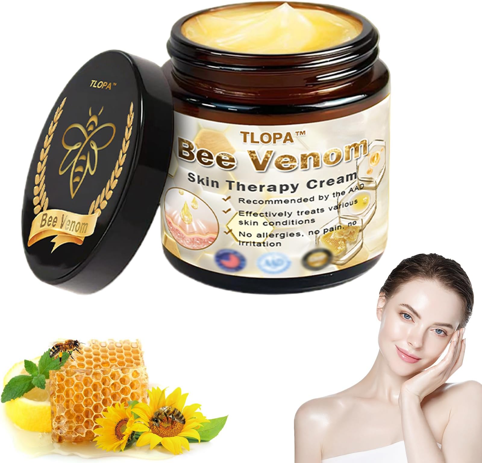 TLOPA Powerful All-Body Skin Treatment Cream, Professional Bee Venom Cream, Natural Bee Venom Skin Treatment cream for All Skin Types (1 Pack)