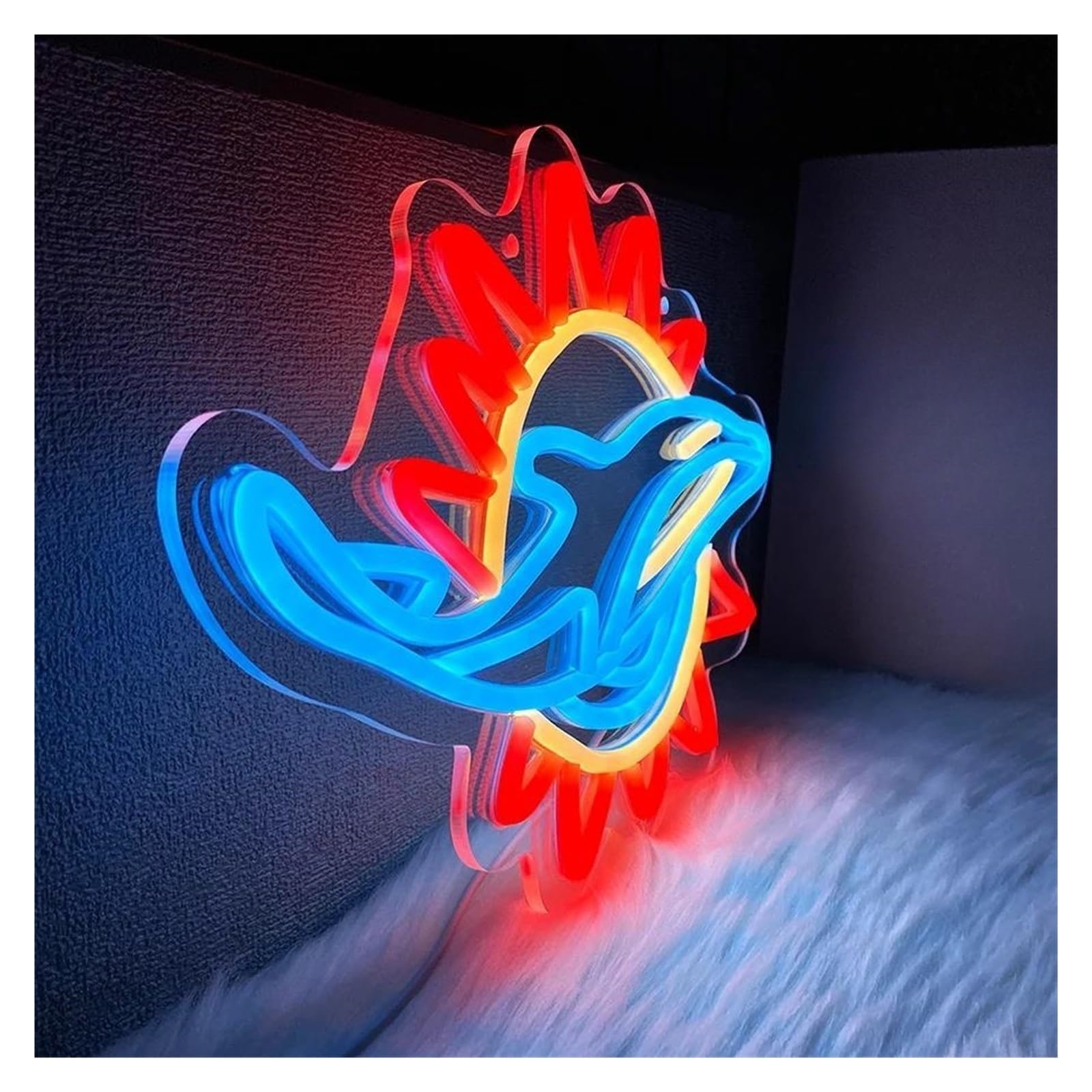 Insegna luminosa al neon Balena per insegna al per neon Sun Flower LED Light dimmerabile per alimentazione per USB 32,5 cm x 24