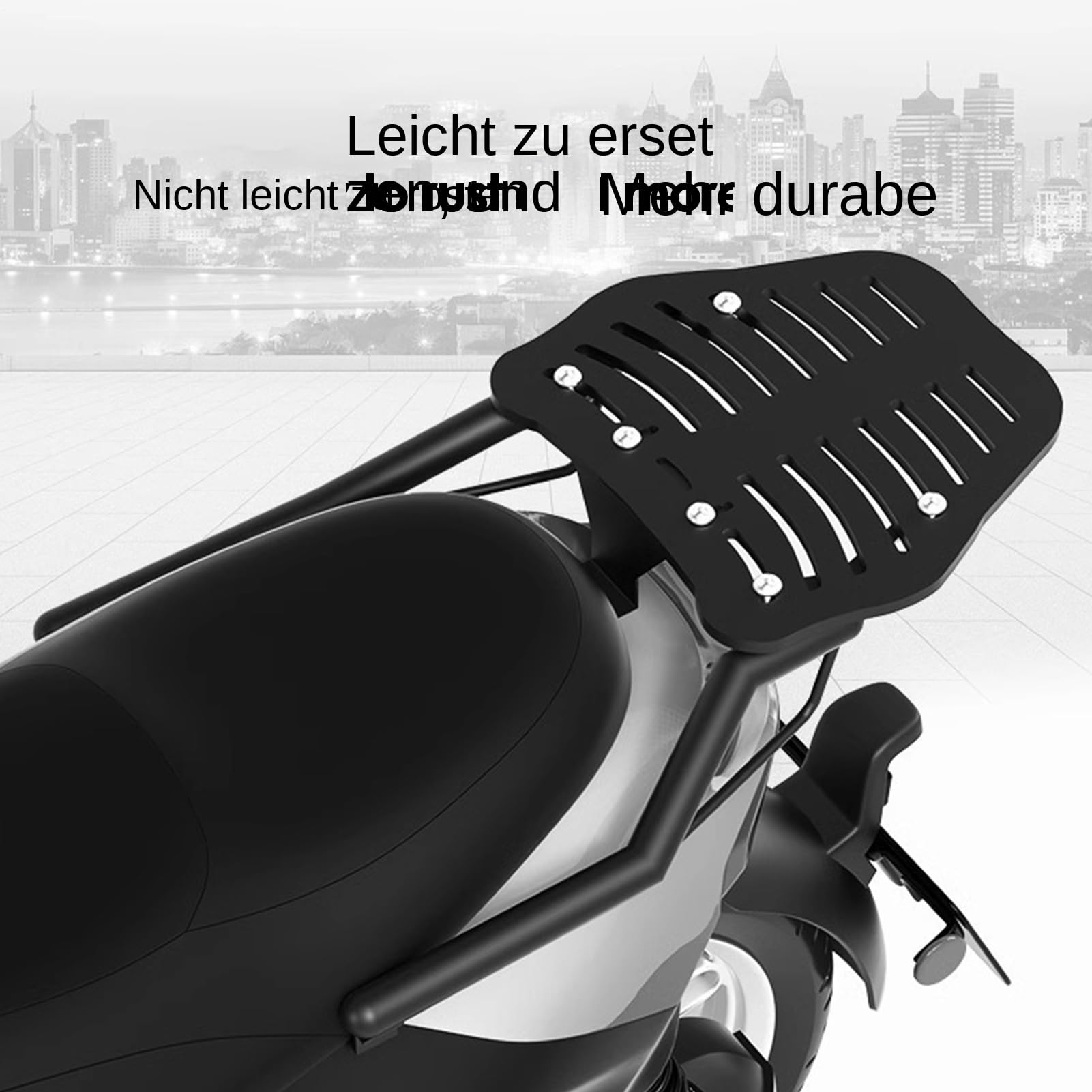 Motorrad-Kofferraumträger Gepäckträger Heckgepäckträger Verstellbarer Gepäckträger Schwarz Pendelreisen Täglichen