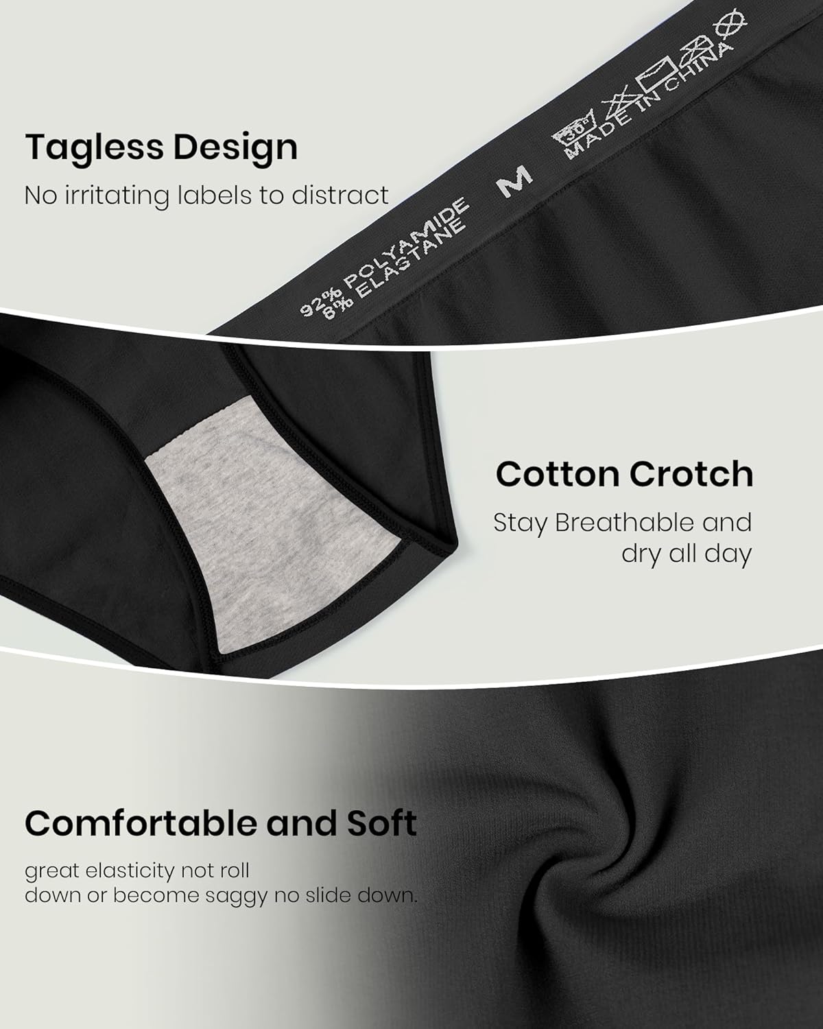 Womens Bikini Underwear High Waisted Seamless Panties High Cut Tagless Soft Cheeky Ladies Panties 7 Pack - Image 5