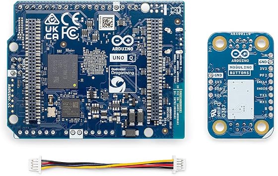 Arduino® UNO™ Q 4GB Modulino® Buttons Bundle: Multi-Input User Interface & Custom Control Deck