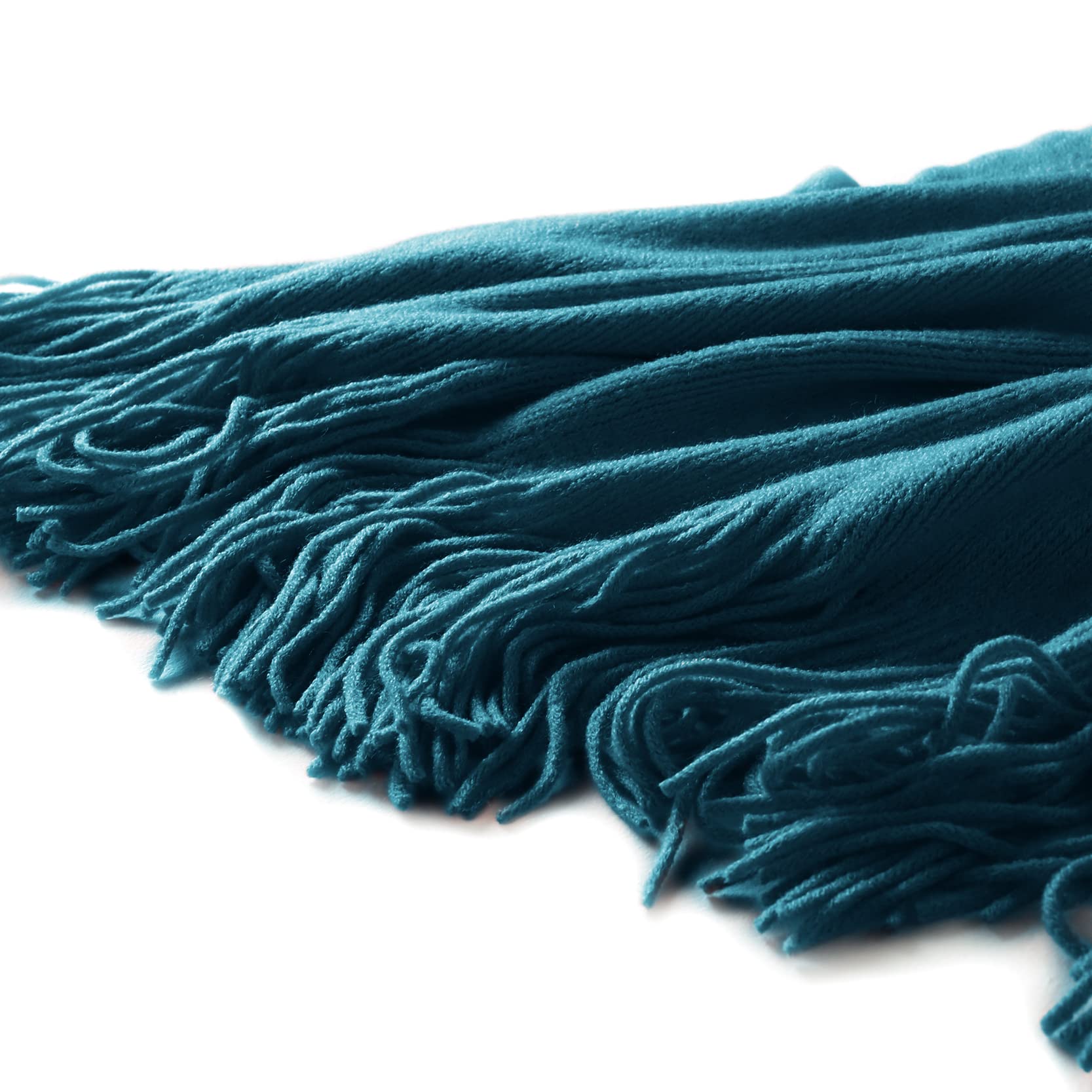 Acryl-Strickdecke Mit Quasten – Weich, Leicht, 127 X 152 Cm In Hellblau