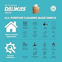 Vista 5 de Dri-Wipe S500 de SMPLY Brands - Toallitas desechables multiusos, 10 cajas de 176 (1,760 toallitas en total), alternativa fuerte a comprar toallas