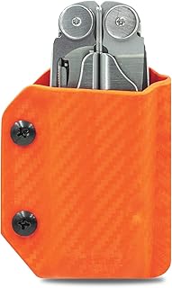 Kydex Multitool Sheath for LEATHERMAN WAVE & WAVE + PLUS - Made in USA - Multi Tool Sheath Holder Cover Belt Pocket Holster - Multi-tool not included (Carbon Fiber Orange)