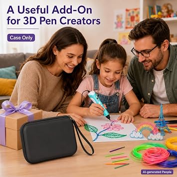 GWCASE Universal 3D Pen Case for Kids, Teens and Crafters, Case Only | Universal Fit for Popular 3D Pens, for SCRIB3D, for MYNT3D, for 3Doodler, Dedicated Elastic Straps for 3D Pen, Dark Green
