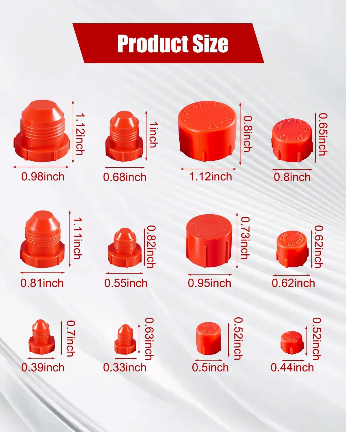150 Plastic Caps and Plugs Automotive Plug and Cap Kit Red Plastic Servicing Fluid Lines Seals Hoses and Blocks Out Dirt, Kit Contains Multiple Fitting Cap Sizes