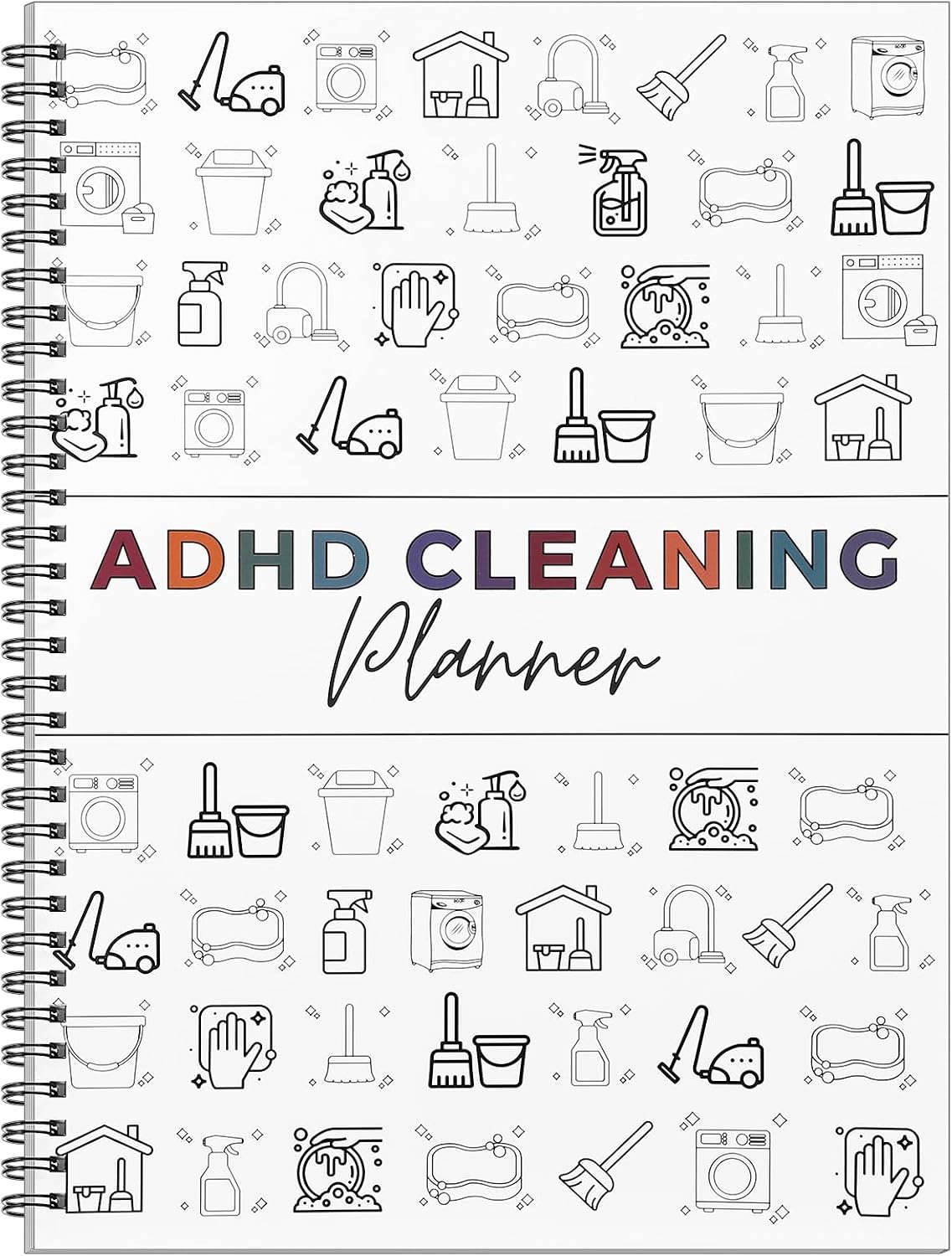 Cleaning Planner, Cleaning Schedule and Checklist Organizing Planner Daily Weekly Monthly Yearly Checklist Schedule Notebook For Kids Adults Home, Family Tasks, List(White)